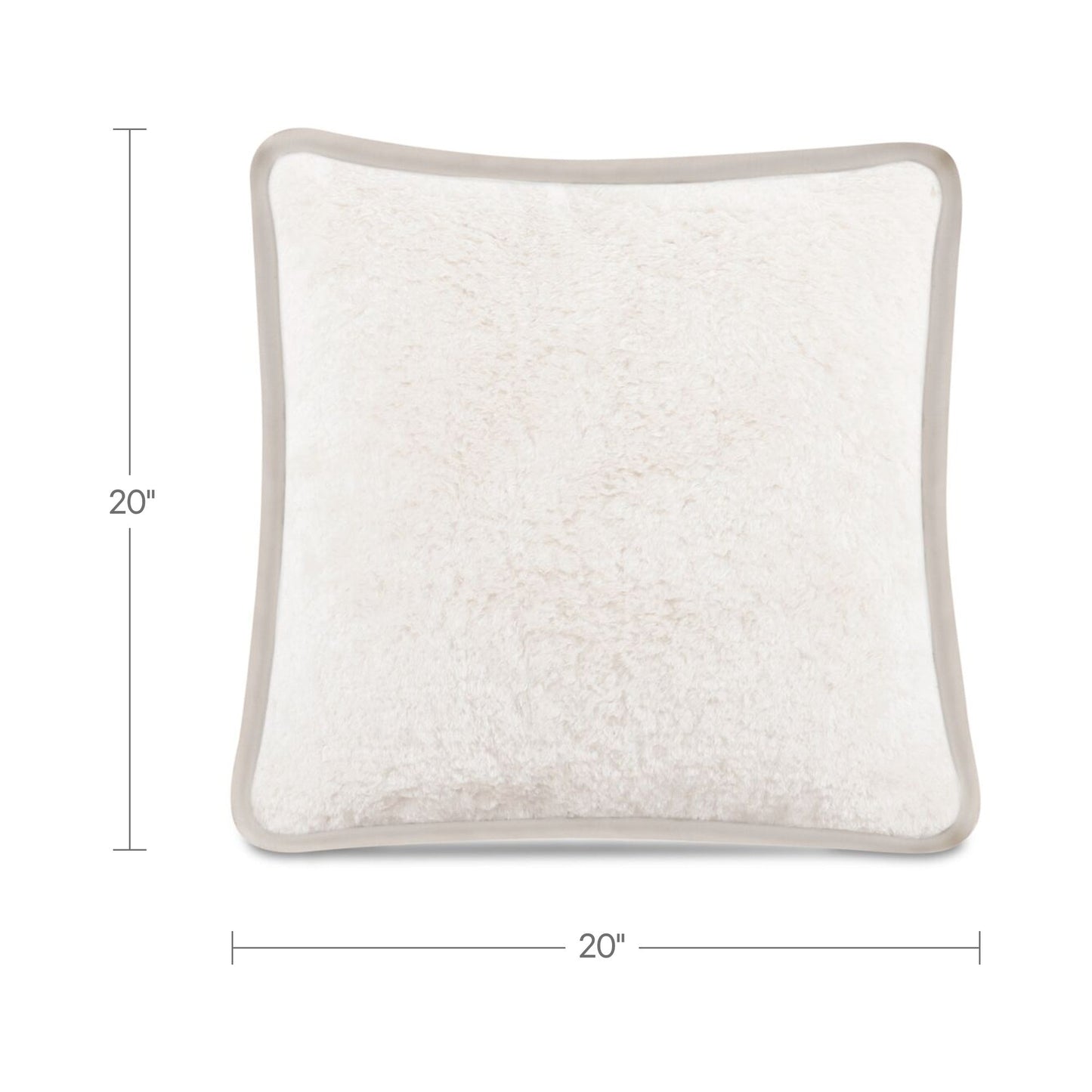Carr Cream Faux Fur 20-in Cushion - Ornate Home