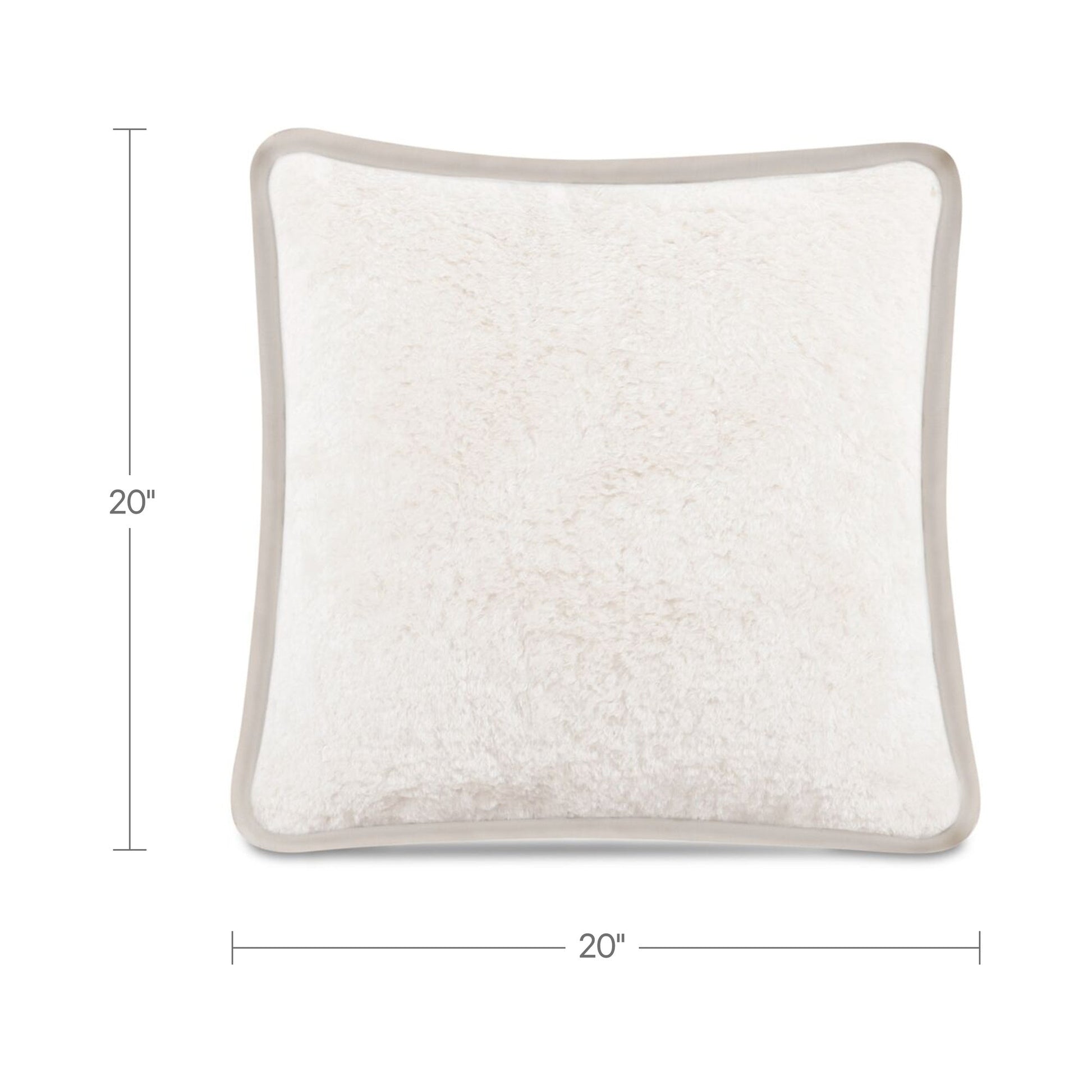 Carr Cream Faux Fur 20-in Cushion - Ornate Home