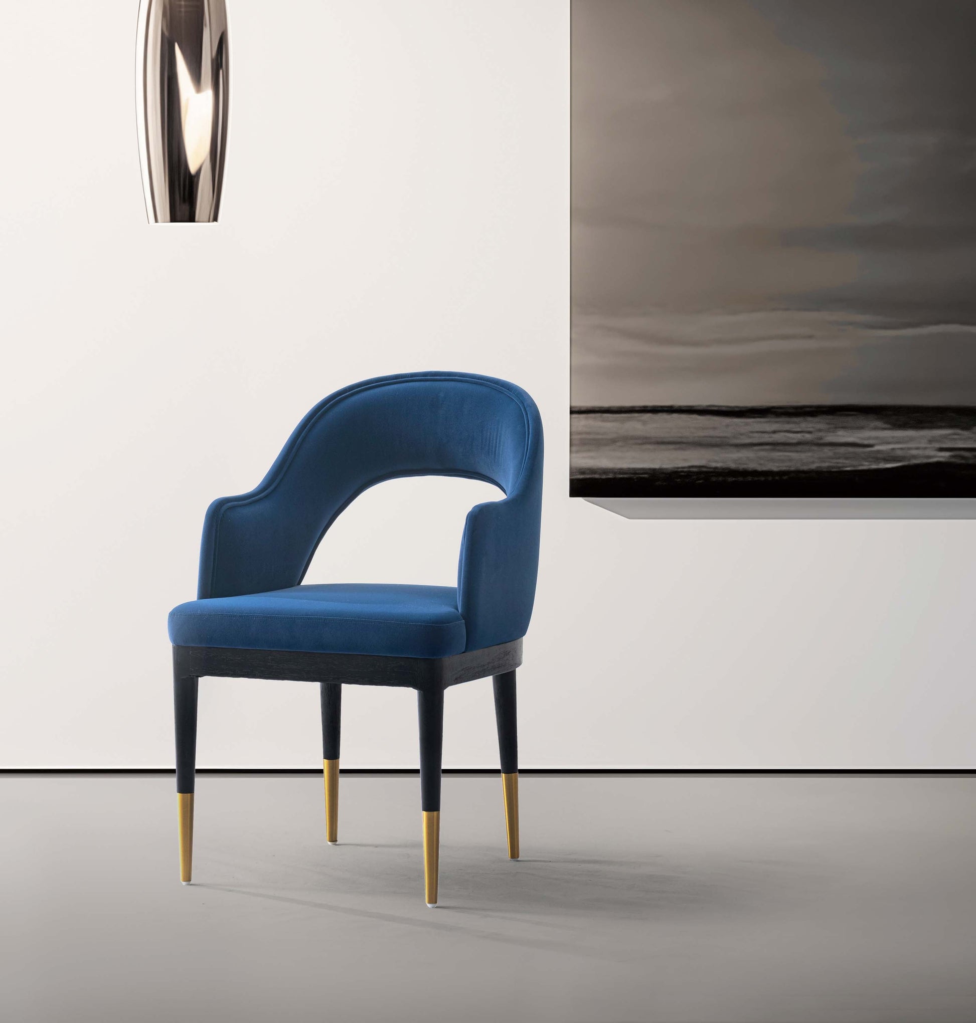 Carrington Dining Armchair in Midnight Blue - Ornate Home