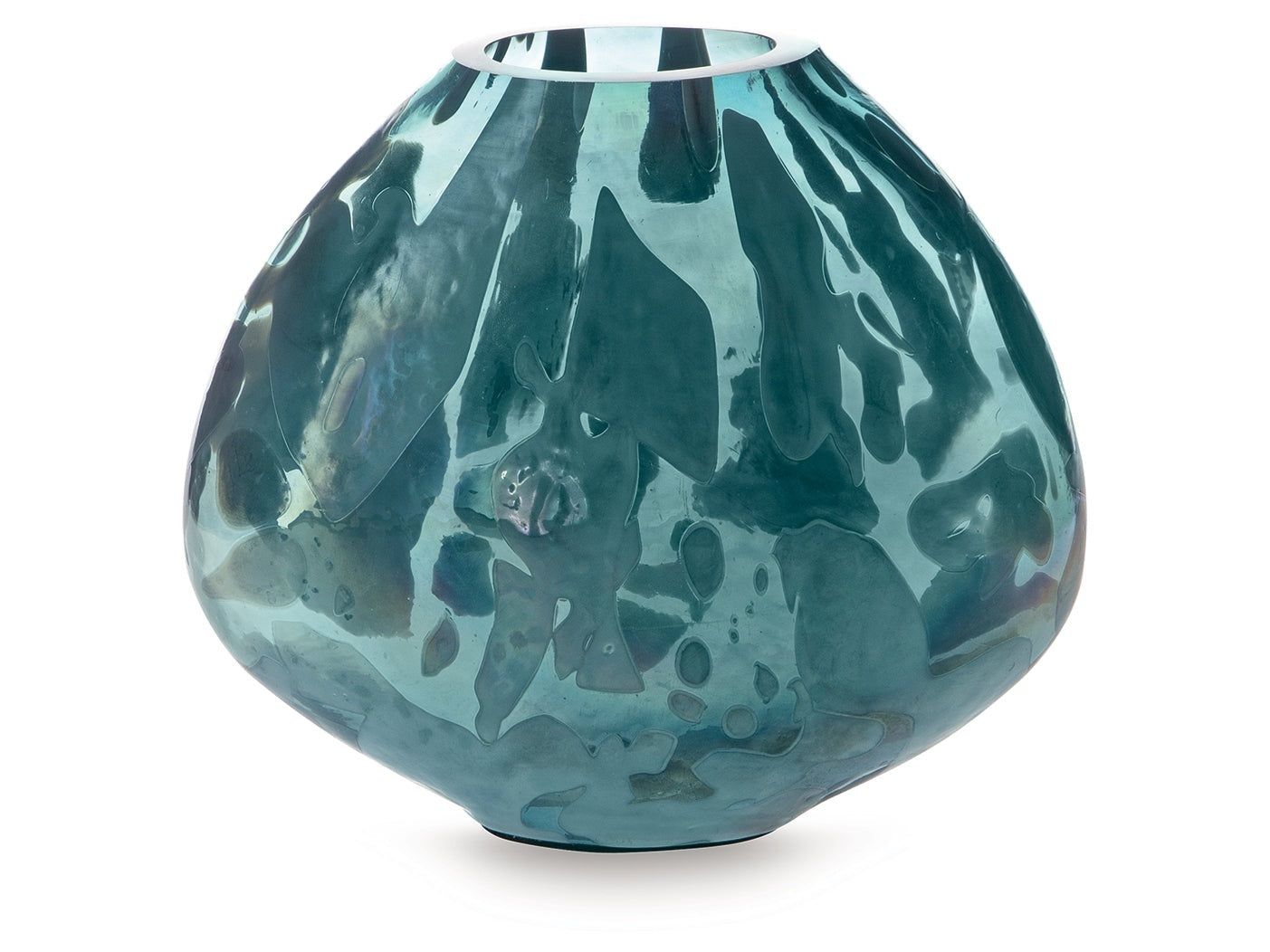 Cartshaw Iridescent Teal Vase- Viva Furn