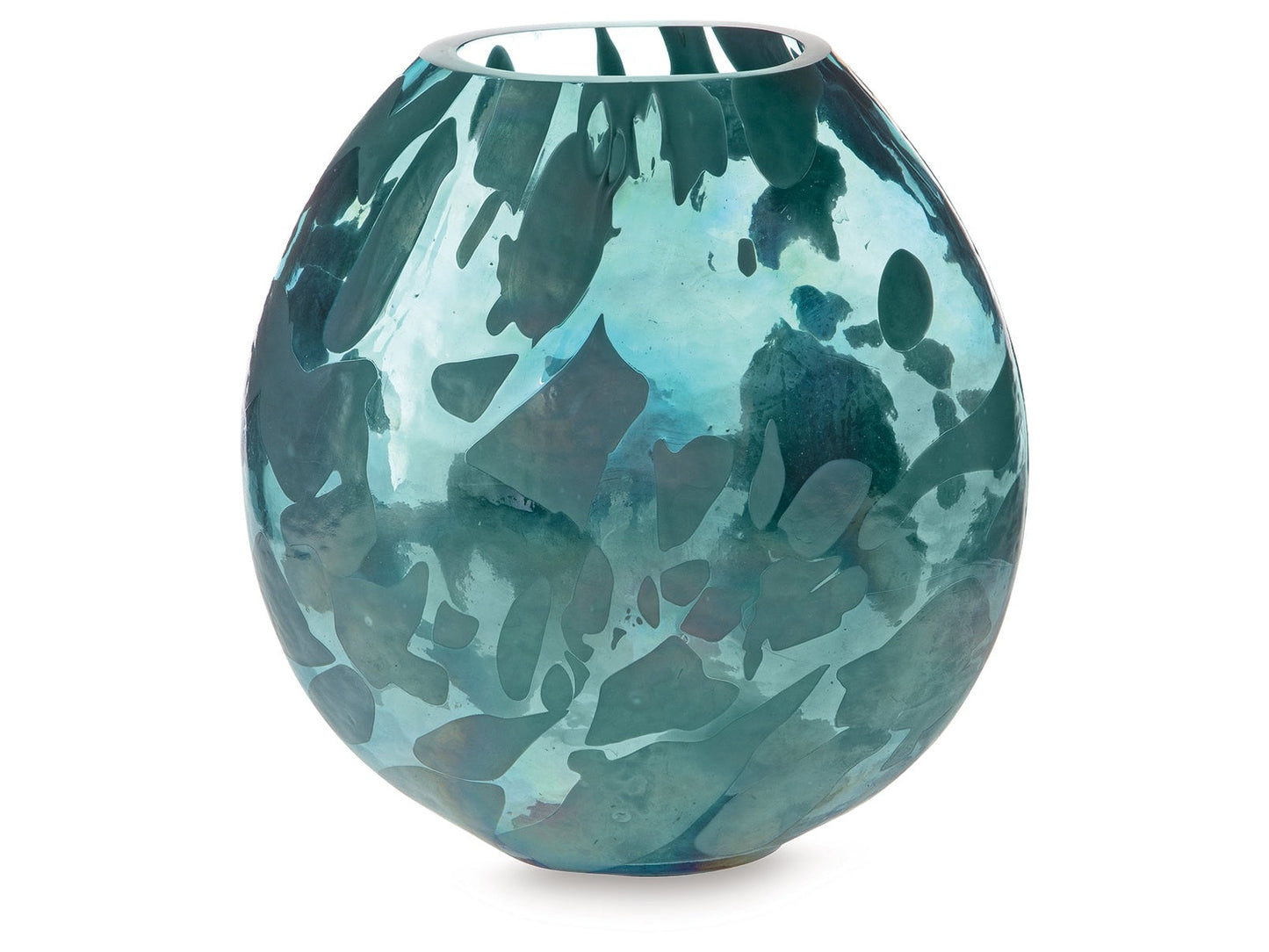 Cartshaw Iridescent Teal Vase- Viva Furn