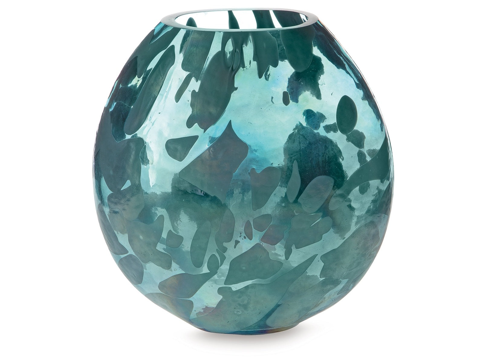 Cartshaw Iridescent Teal Vase- Viva Furn