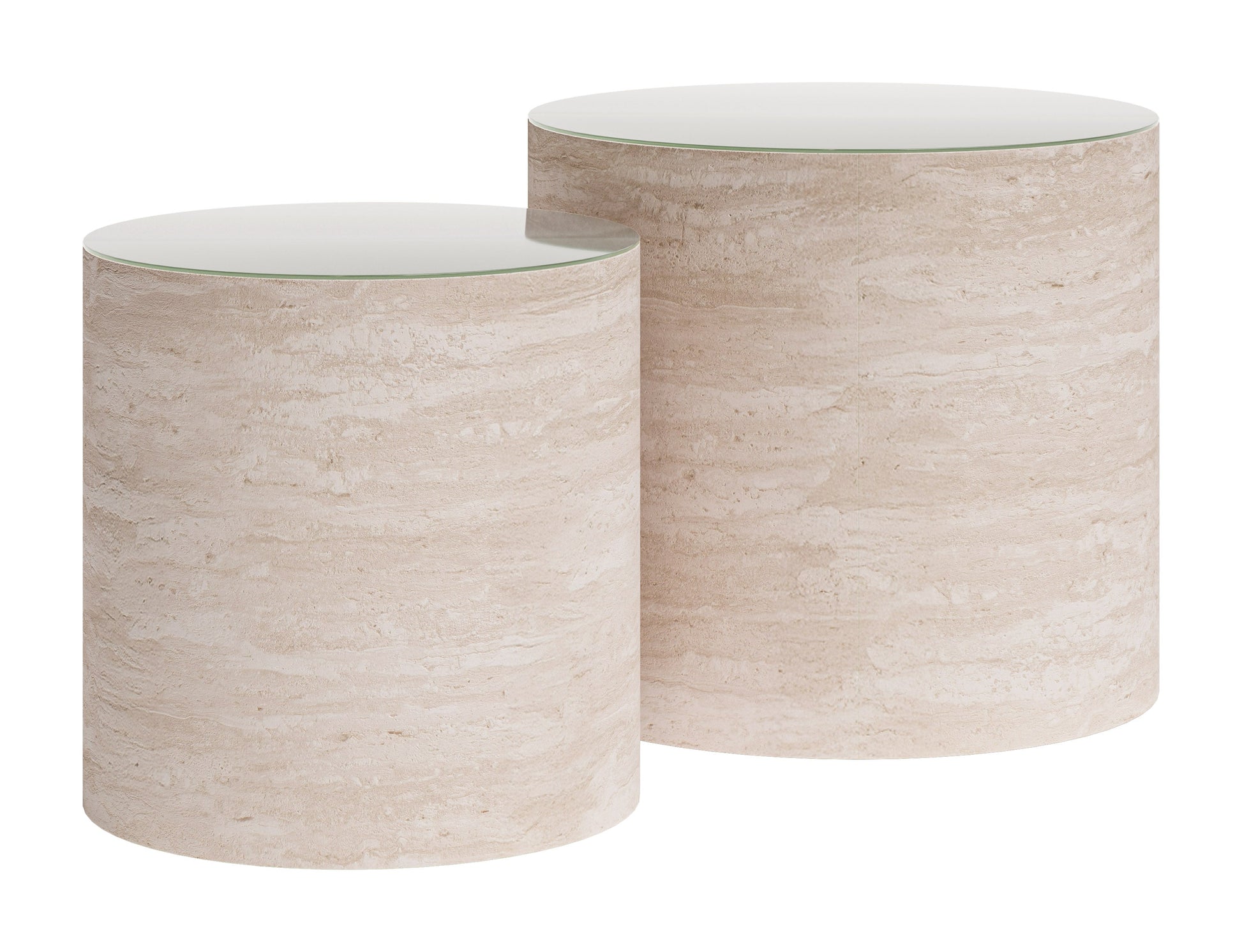 Carzo Stone Beige Coffee Table Set (2-Piece) - Ornate Home