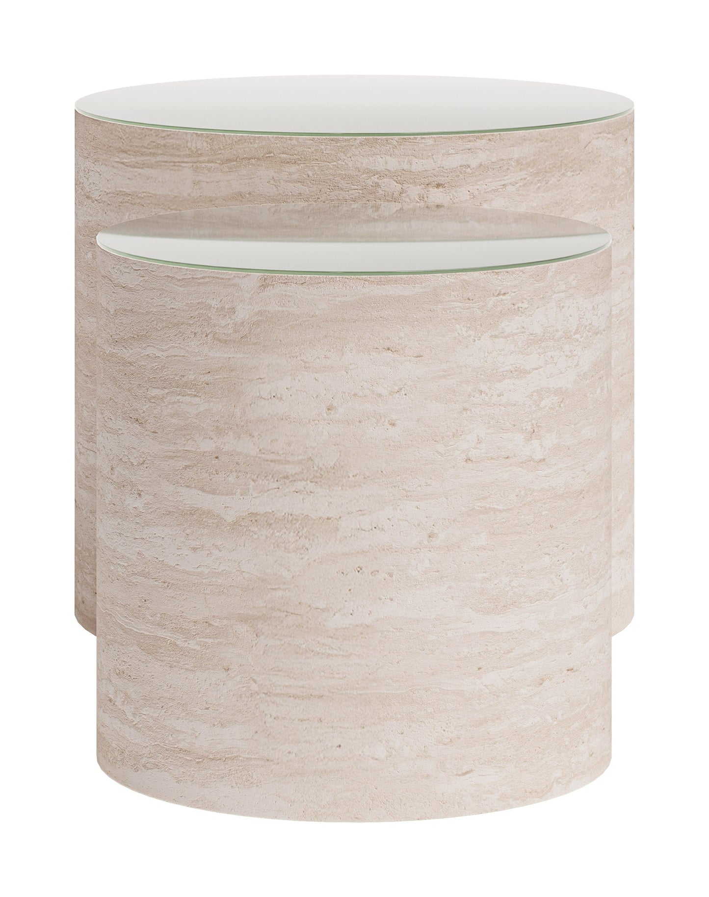 Carzo Stone Beige Coffee Table Set (2-Piece) - Ornate Home