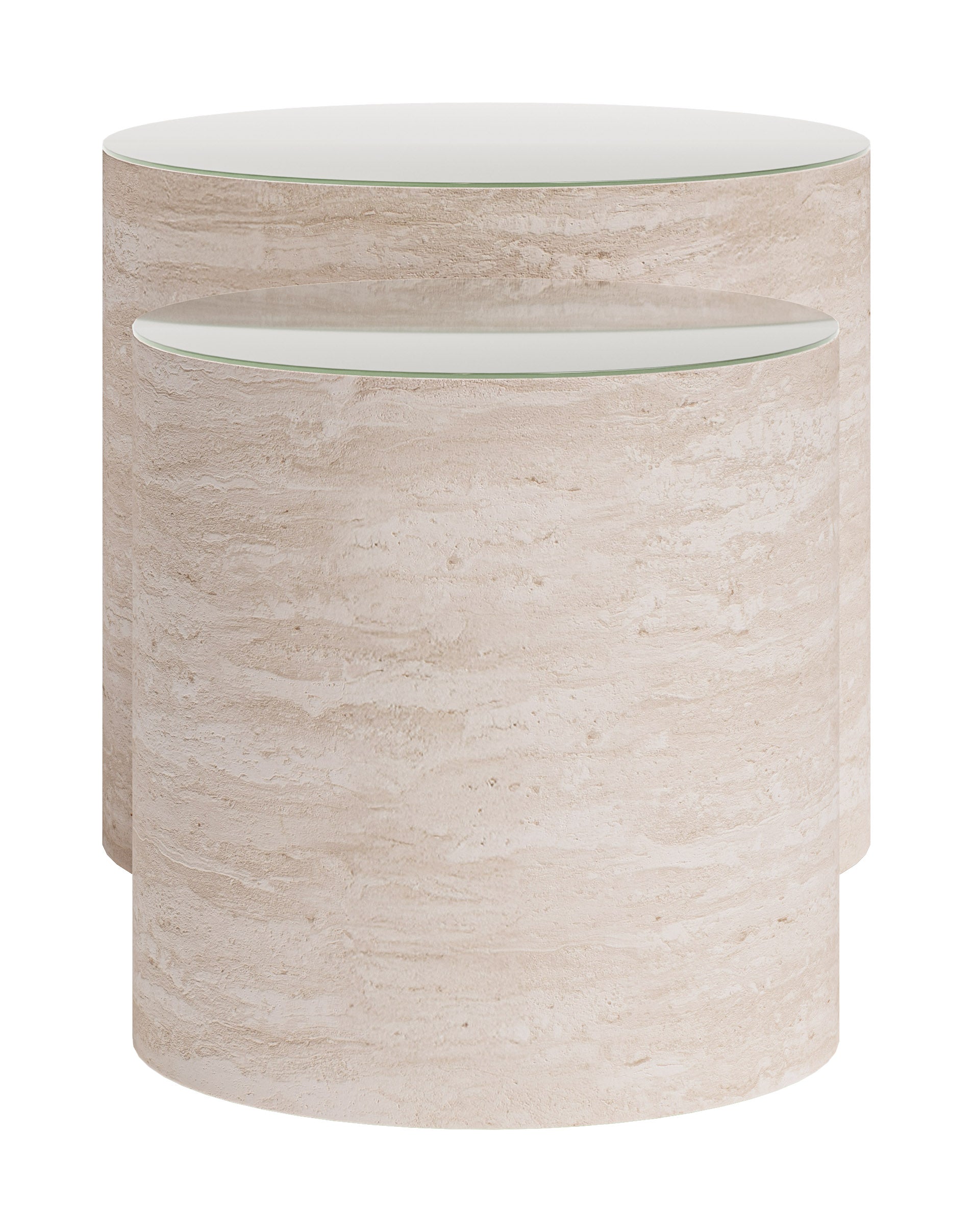 Carzo Stone Beige Coffee Table Set (2-Piece) - Ornate Home