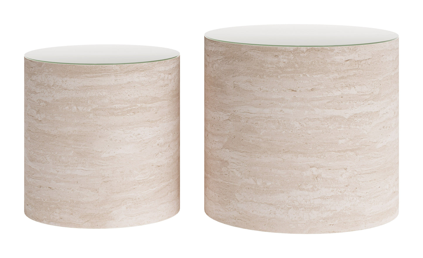 Carzo Stone Beige Coffee Table Set (2-Piece) - Ornate Home