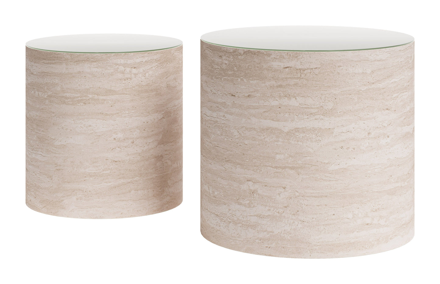 Carzo Stone Beige Coffee Table Set (2-Piece) - Ornate Home