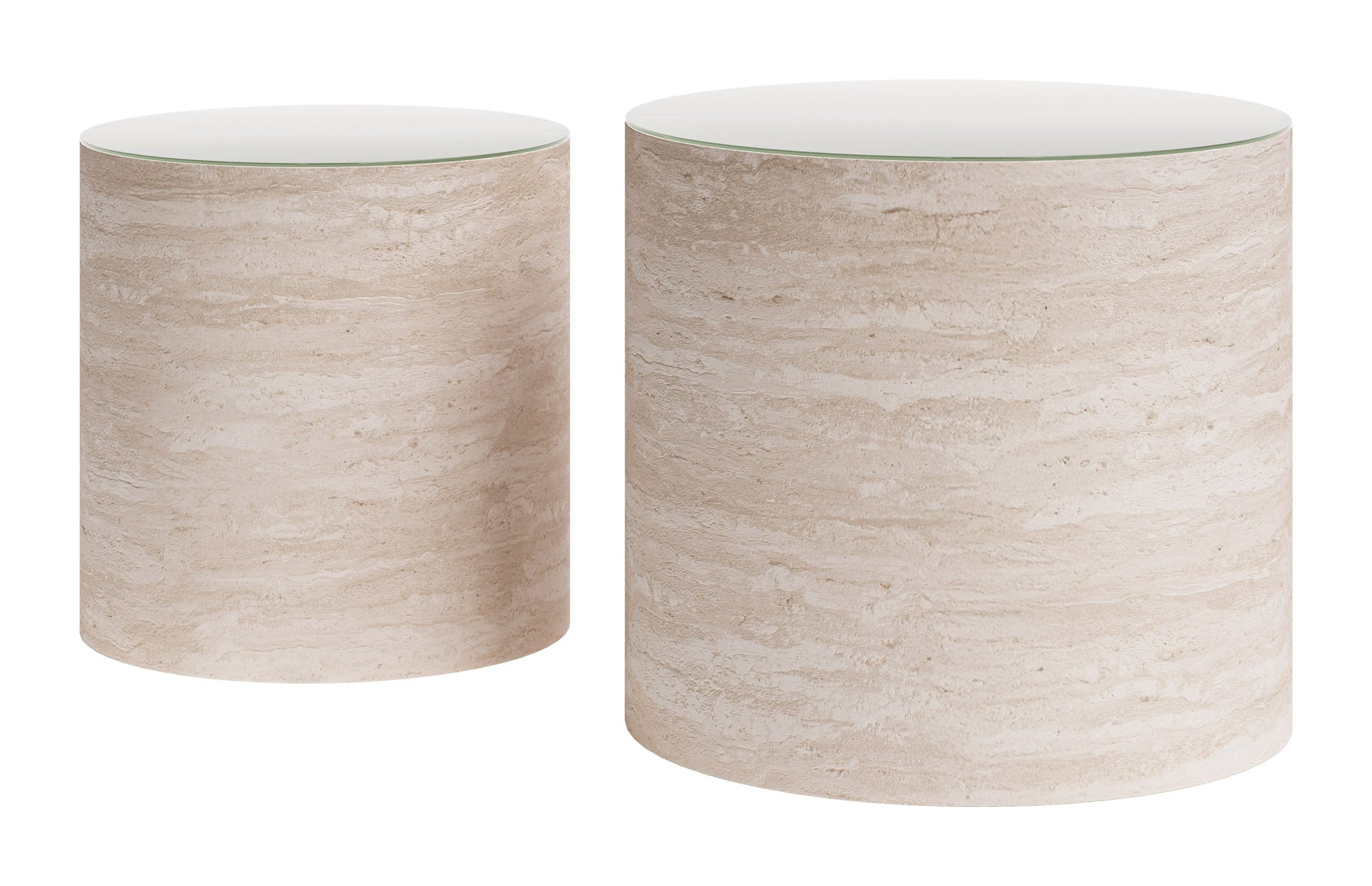 Carzo Stone Beige Coffee Table Set (2-Piece) - Ornate Home