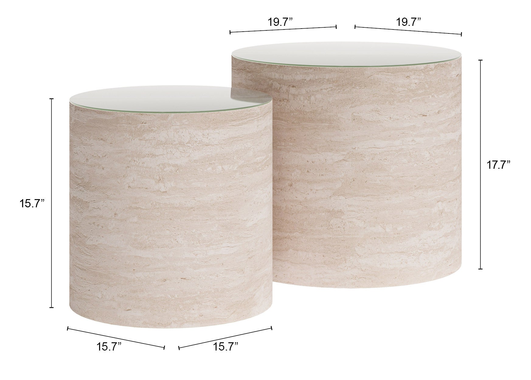 Carzo Stone Beige Coffee Table Set (2-Piece) - Ornate Home