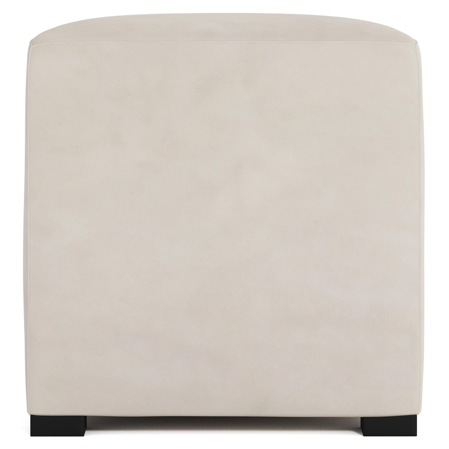 Casale White/Cream Leather Ottoman - Ornate Home