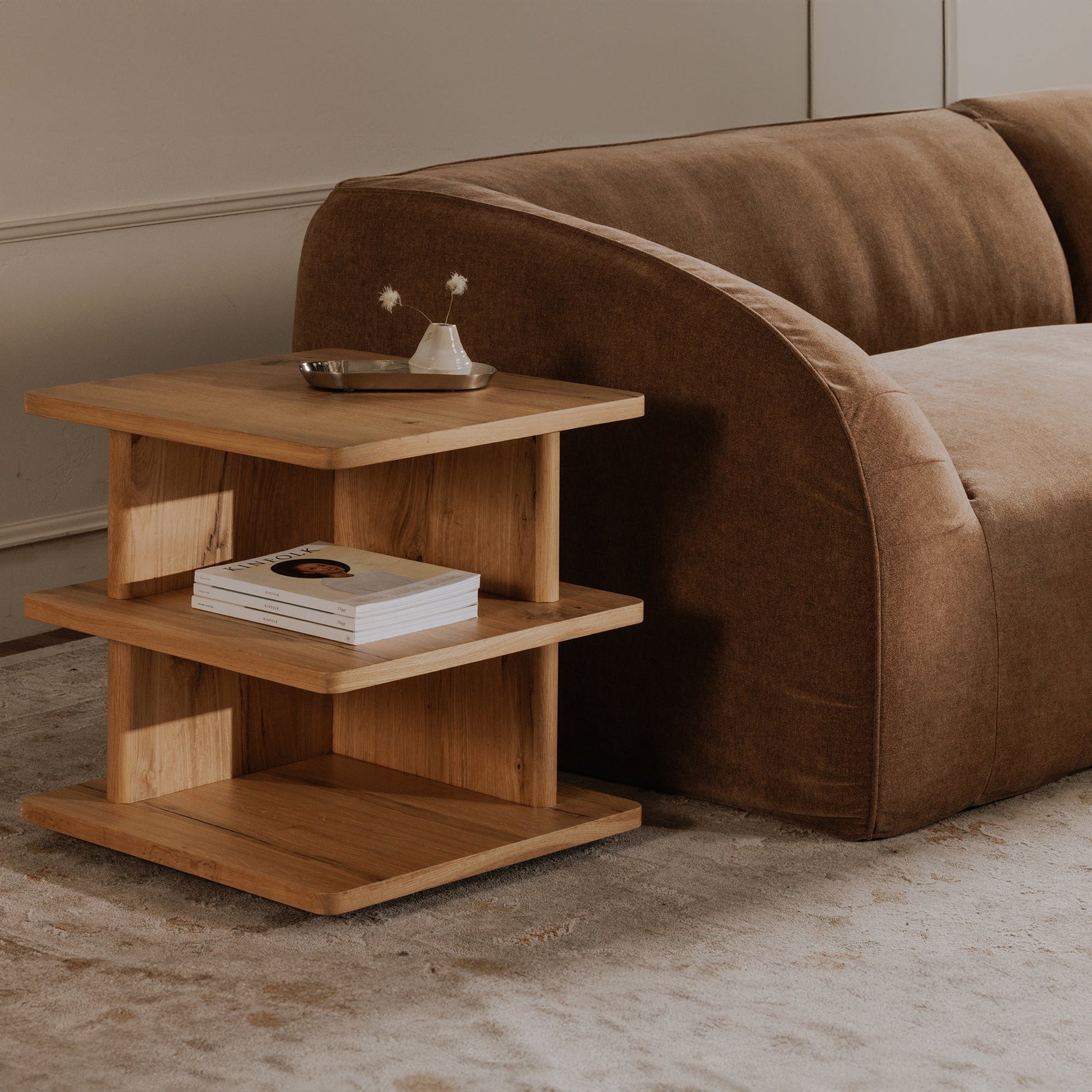 Casey Rustic Oak Side Table - Ornate Home