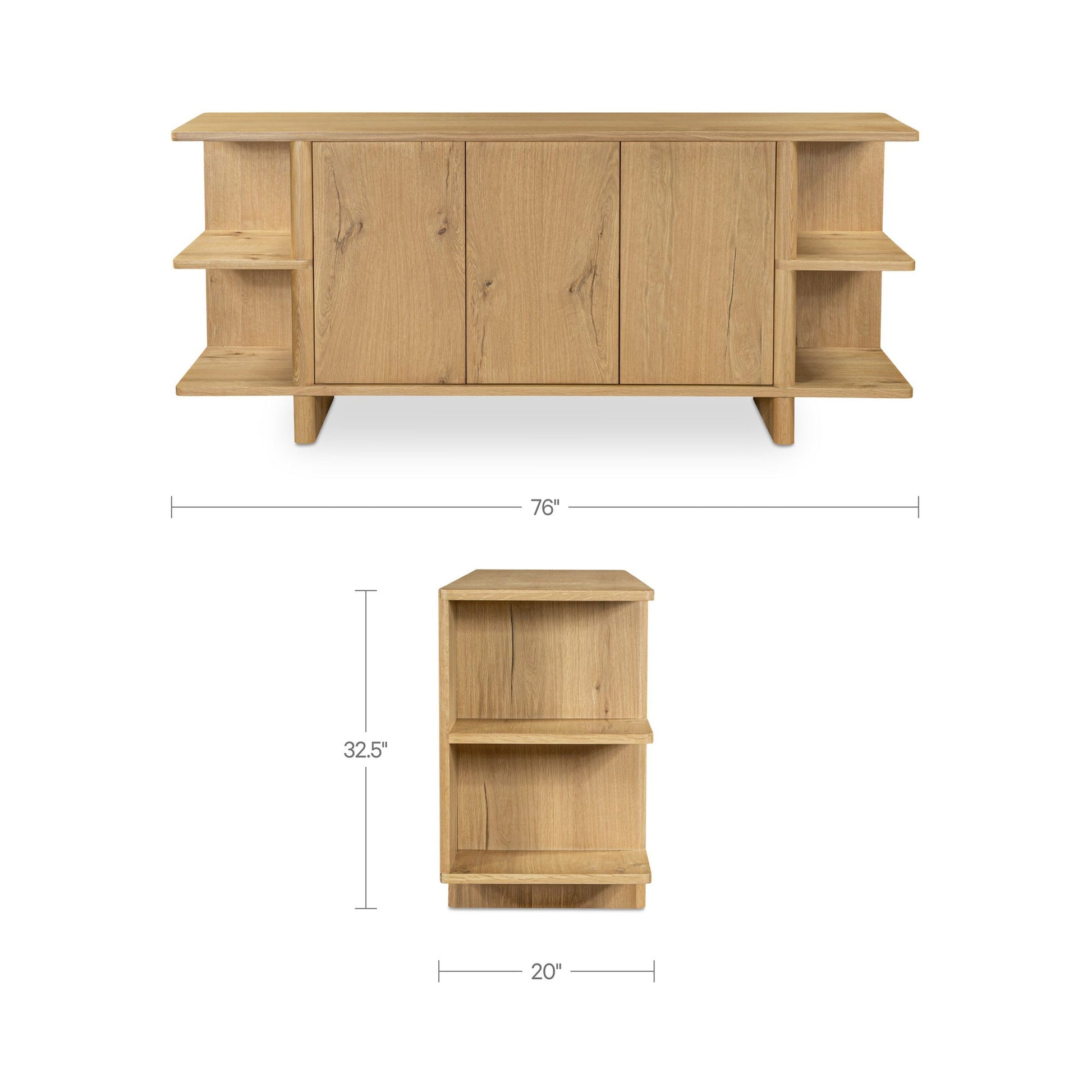 Casey Rustic Oak Sideboard - Ornate Home