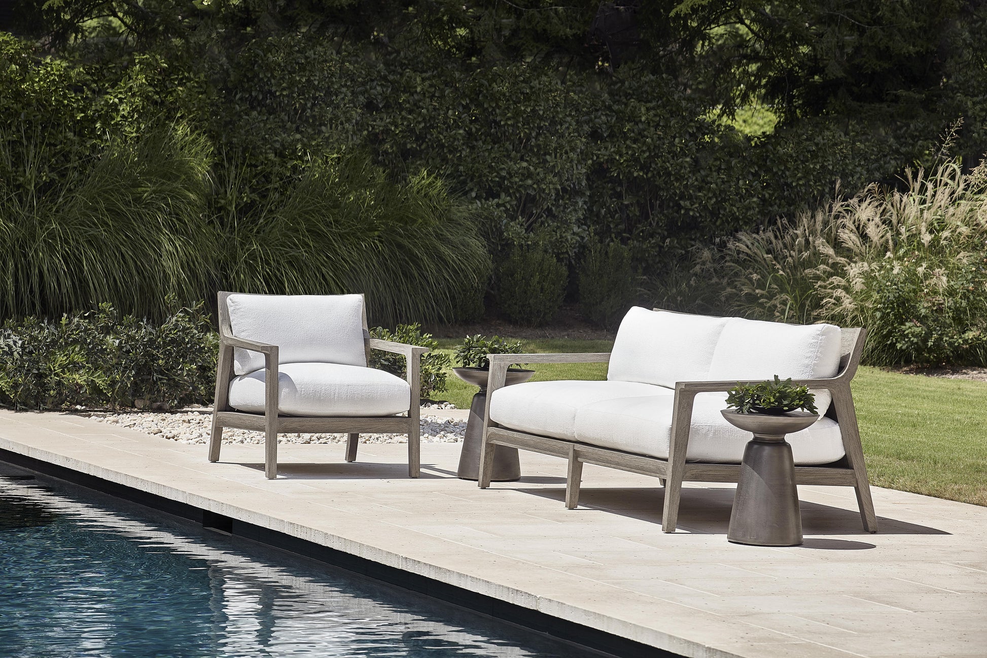 Catalan Matte Graphite Outdoor Accent Table - Ornate Home