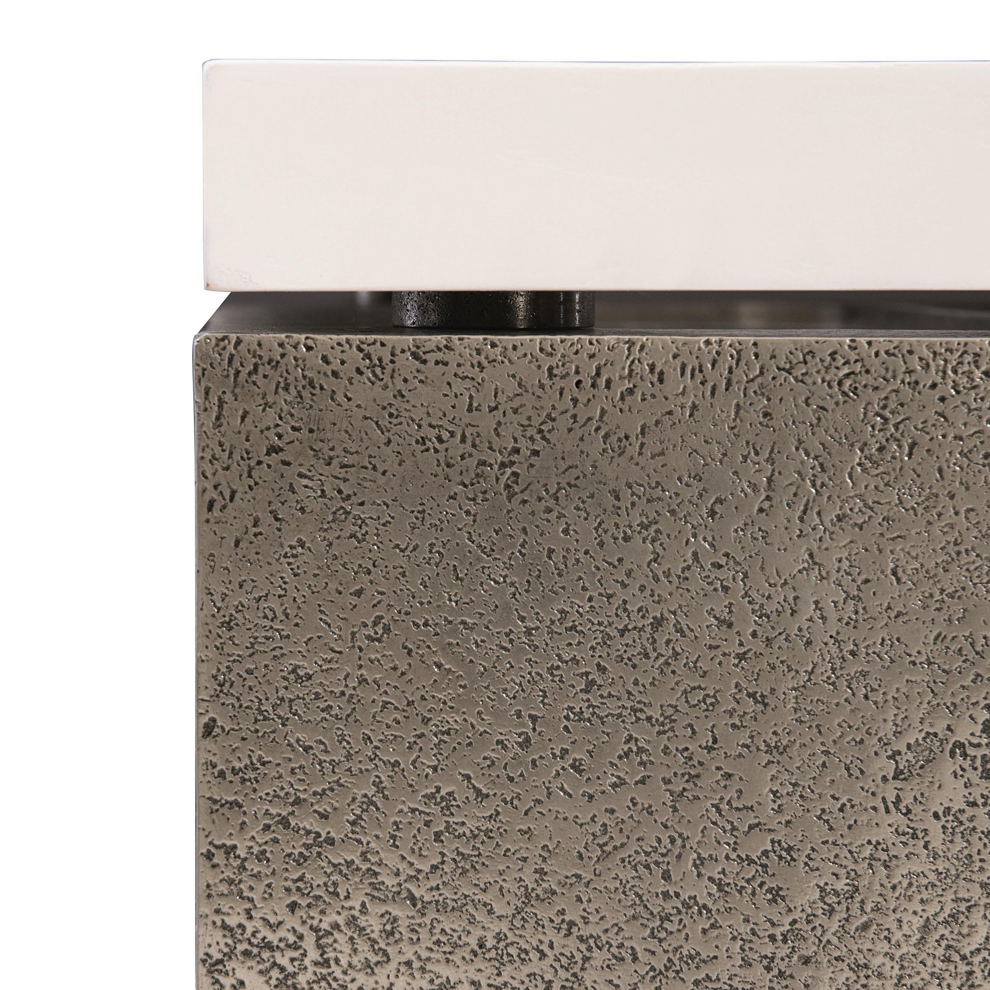 Catalina Graphite/White Plaster Side Table - Ornate Home