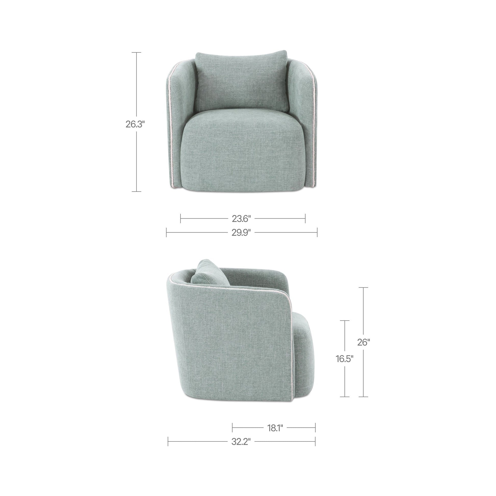 Cecil Light Blue Accent Chair - Ornate Home