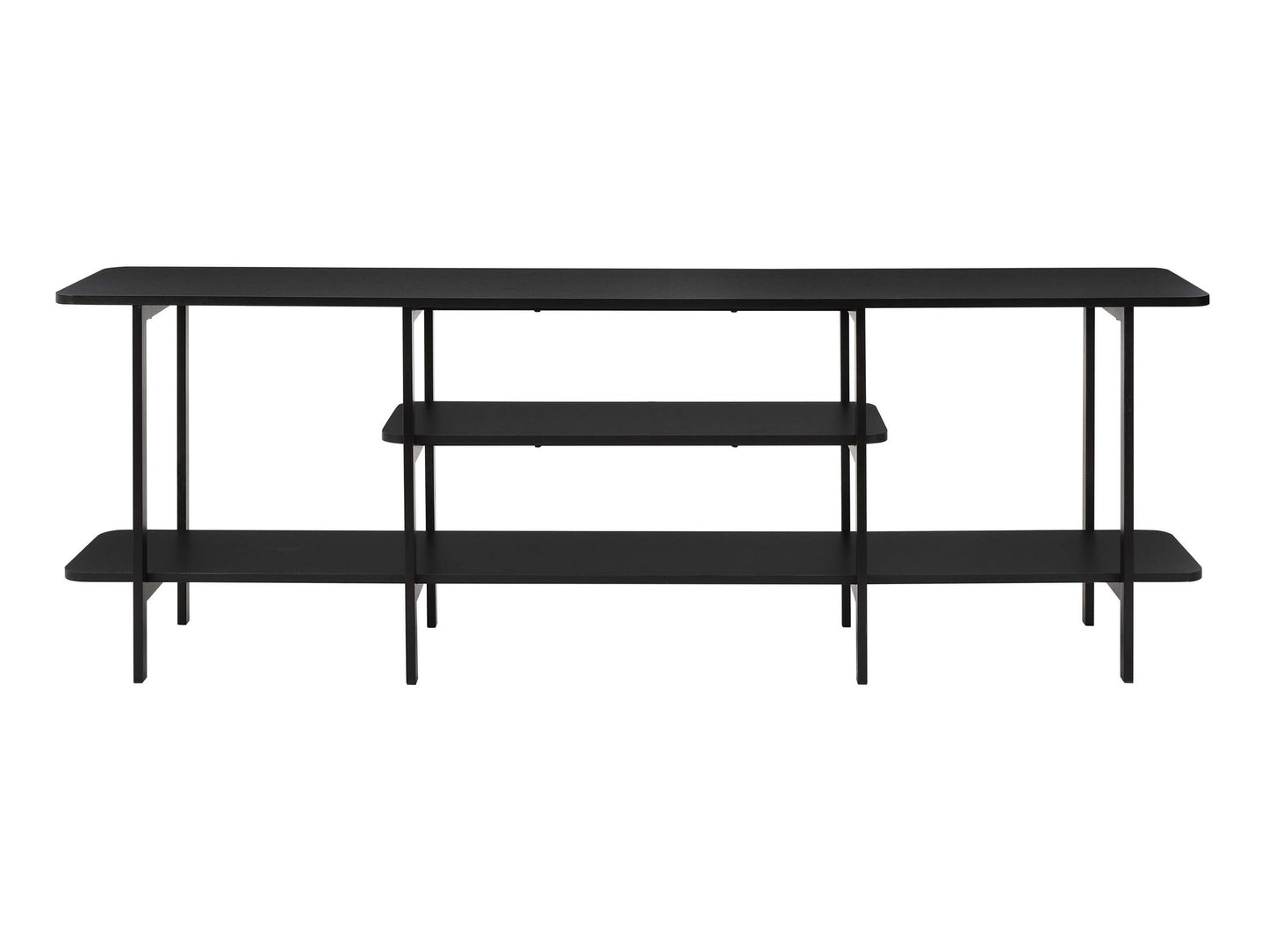 Celine Side 3 Tier Shelf Table Console in Black - Ornate Home
