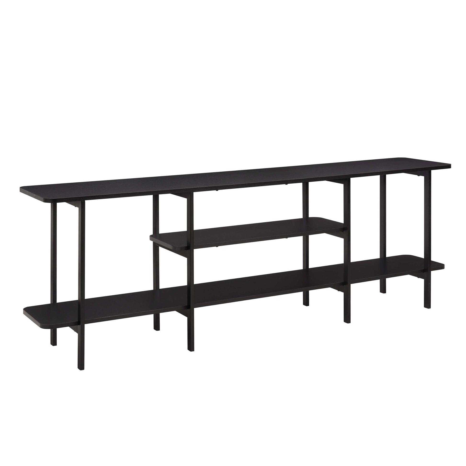 Celine Side 3 Tier Shelf Table Console in Black - Ornate Home