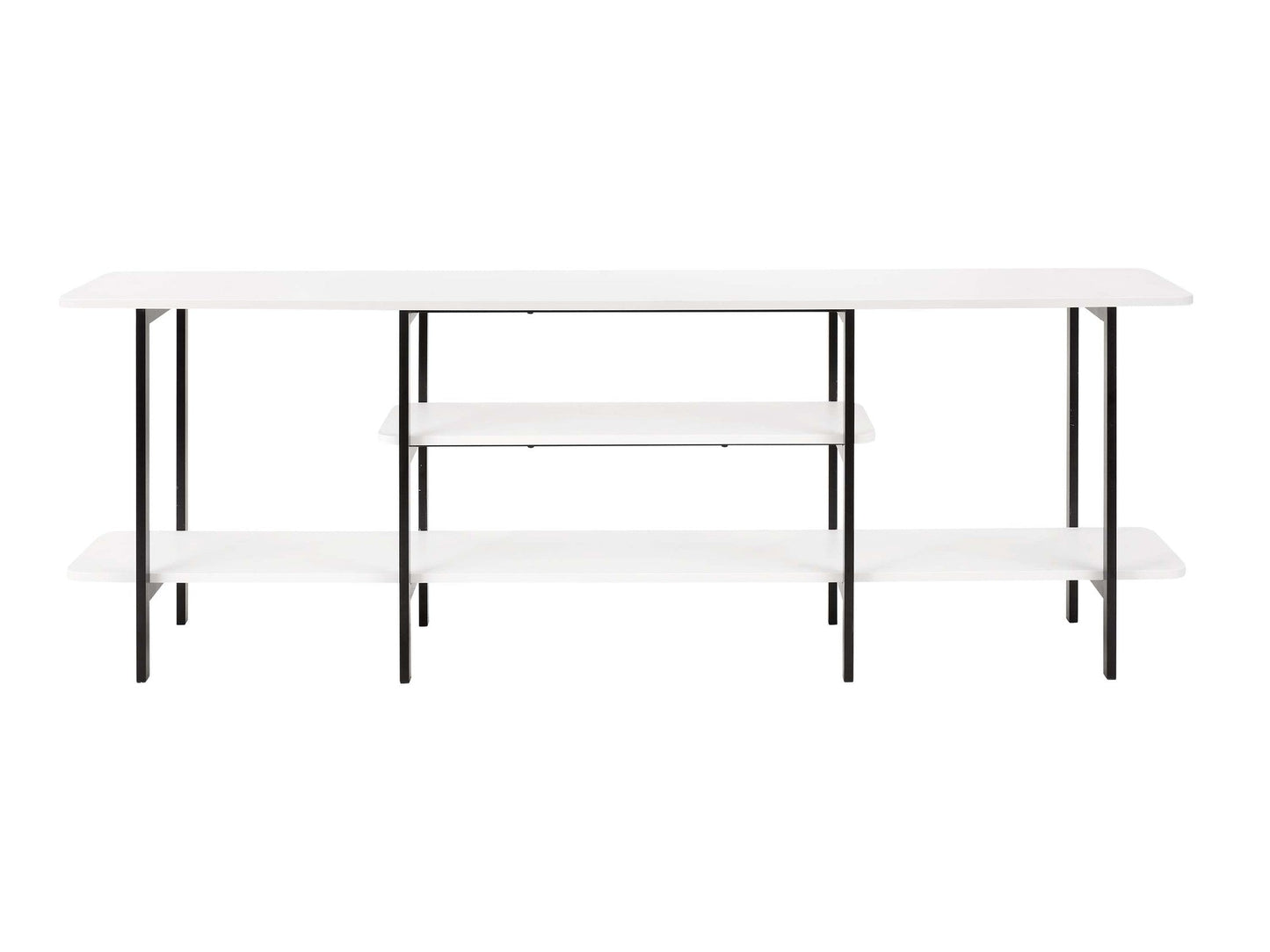 Celine Side 3 Tier Shelf Table Console in White - Ornate Home