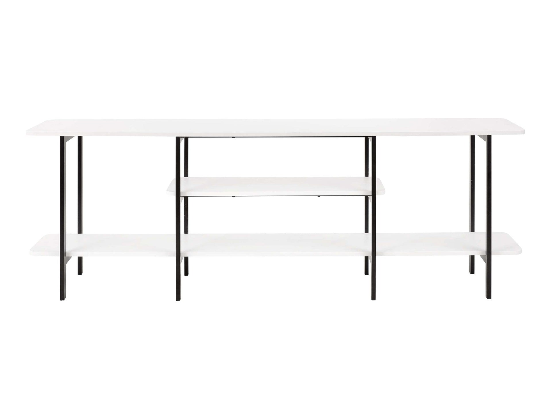 Celine Side 3 Tier Shelf Table Console in White - Ornate Home