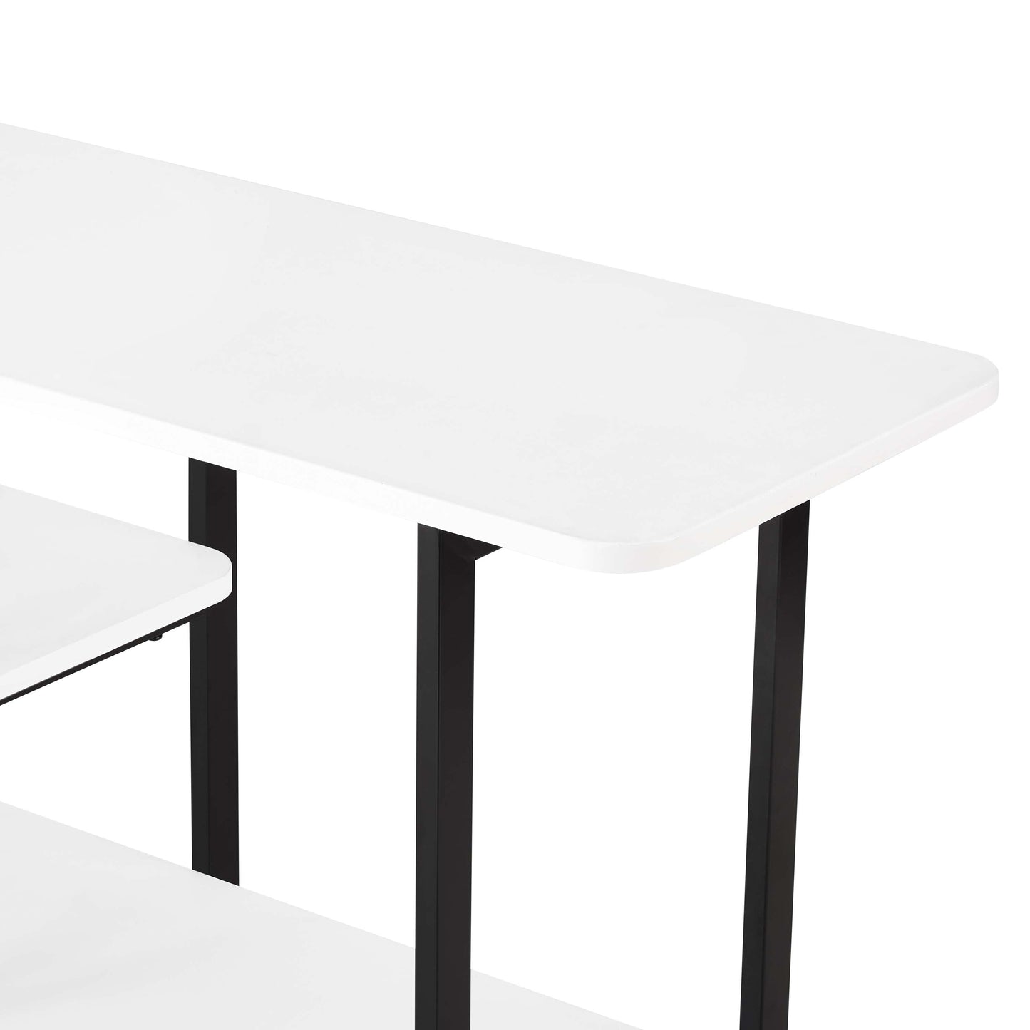 Celine Side 3 Tier Shelf Table Console in White - Ornate Home
