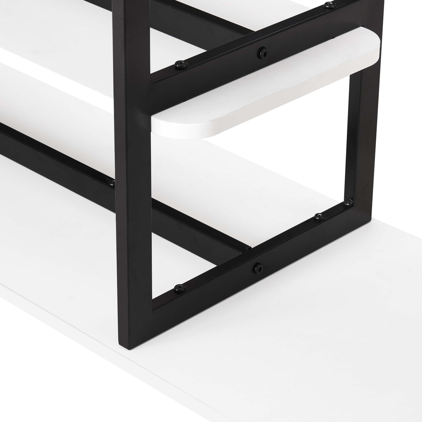 Celine Side 3 Tier Shelf Table Console in White - Ornate Home