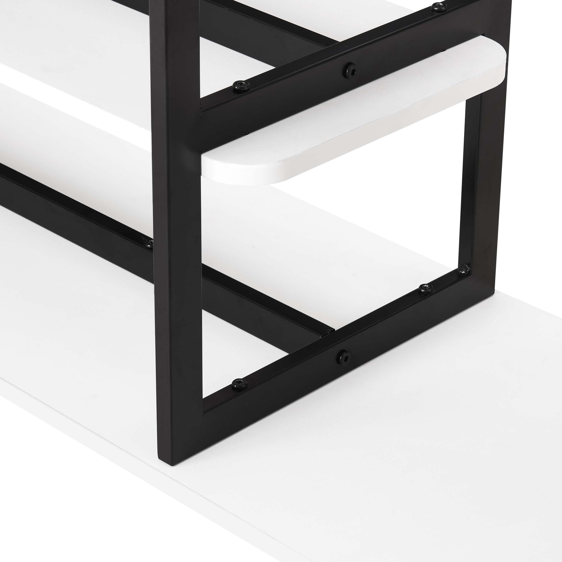 Celine Side 3 Tier Shelf Table Console in White - Ornate Home