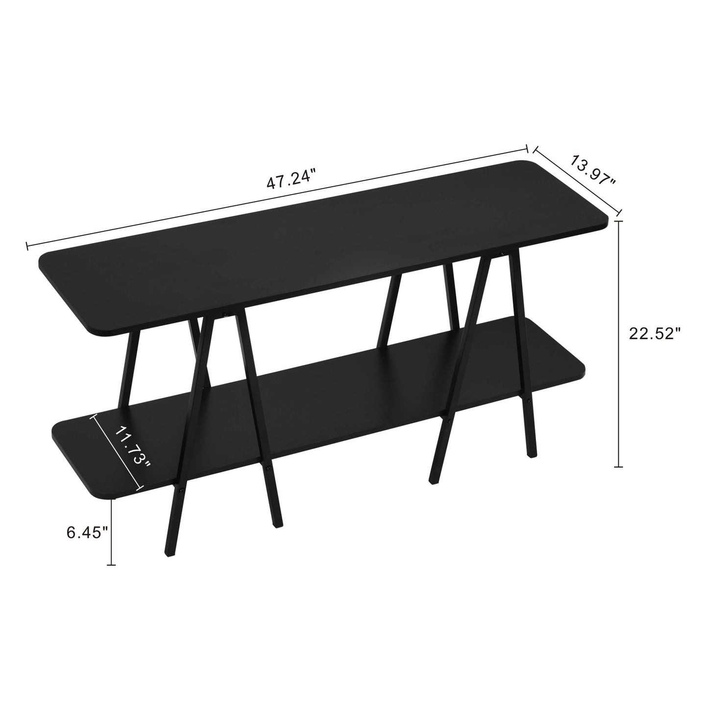 Celine Side Table Console in Black - Ornate Home