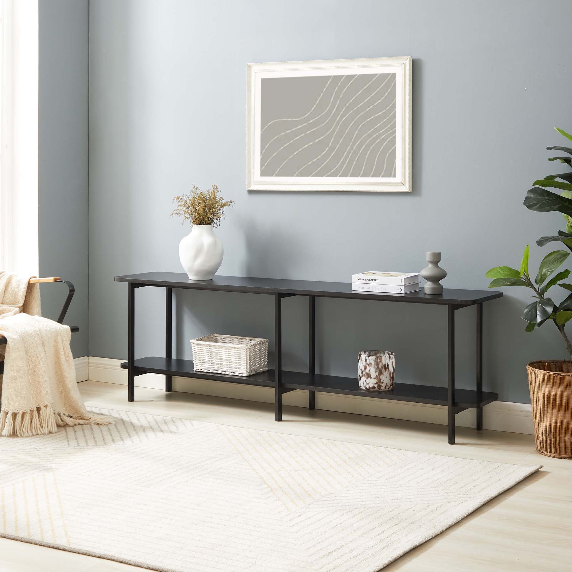 Celine Side Table Console in Black - Ornate Home