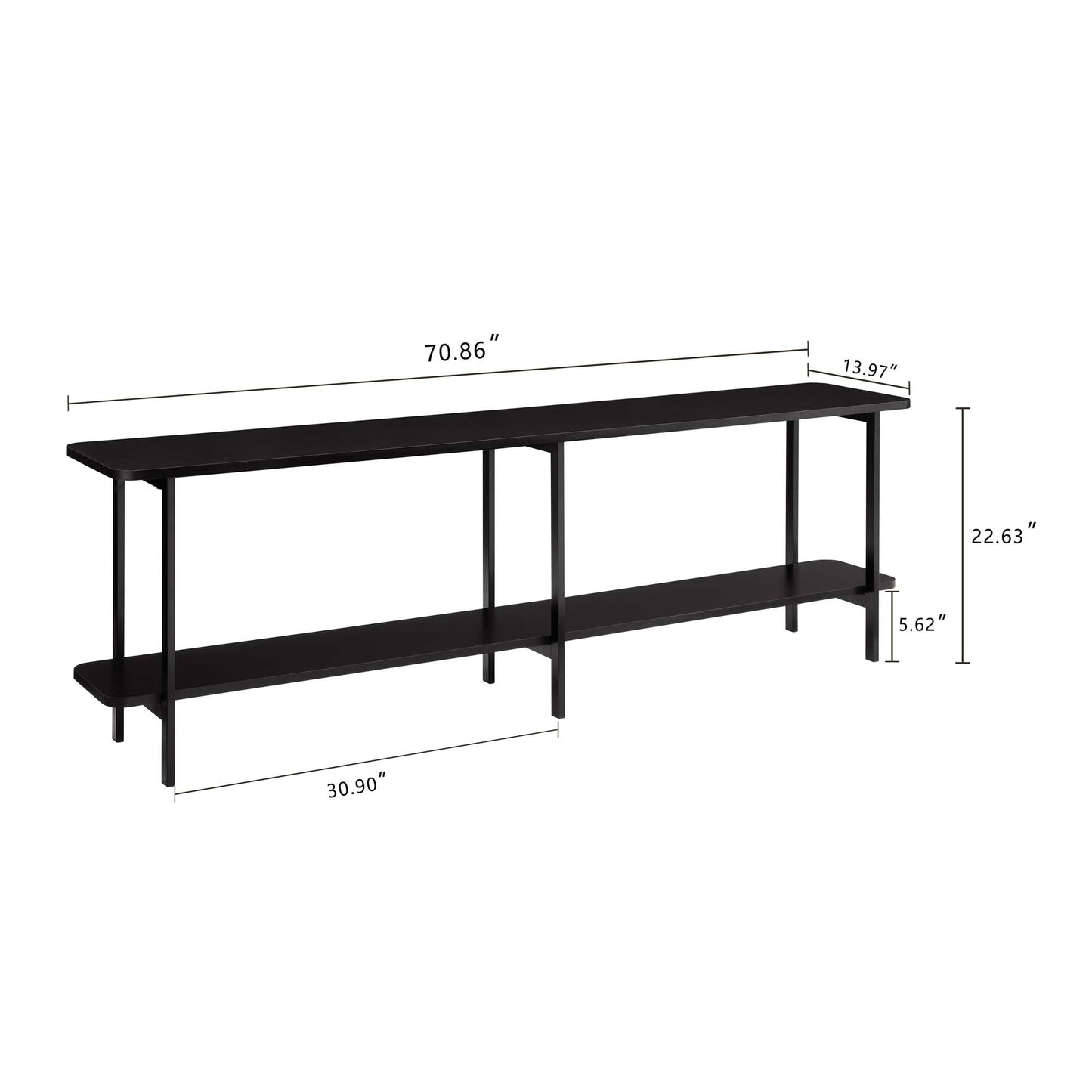 Celine Side Table Console in Black - Ornate Home