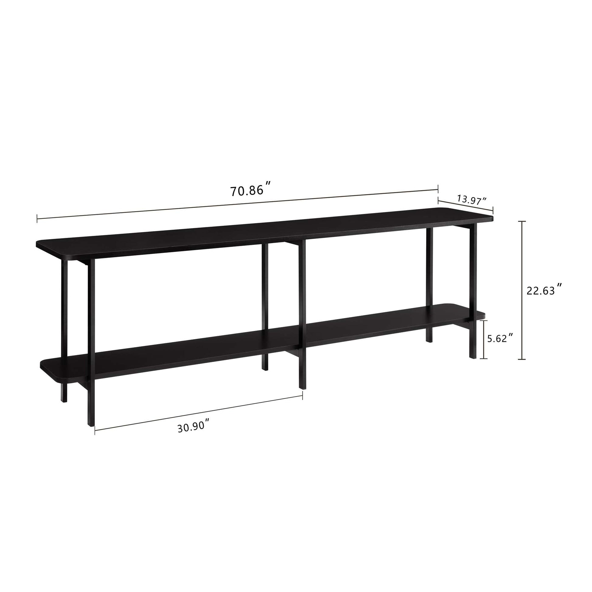 Celine Side Table Console in Black - Ornate Home