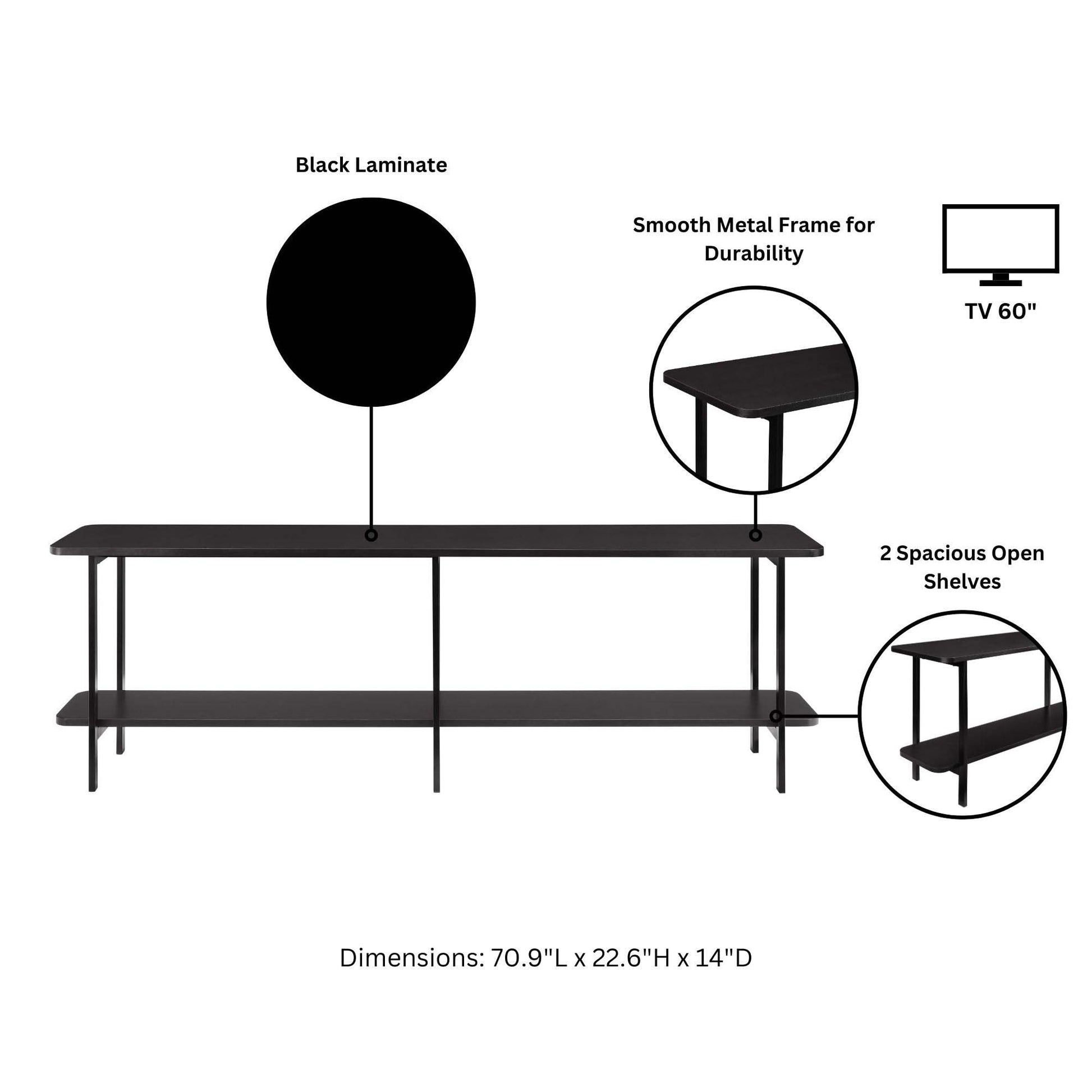 Celine Side Table Console in Black - Ornate Home