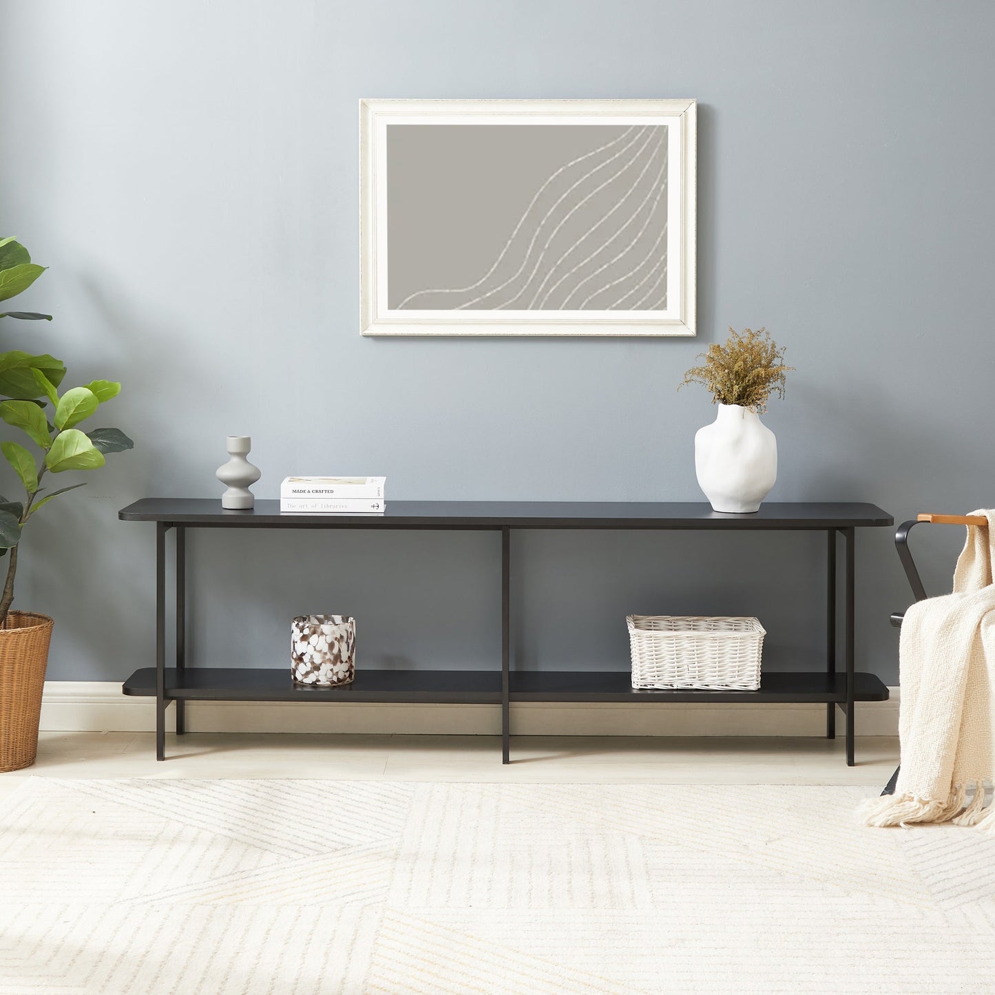 Celine Side Table Console in Black - Ornate Home