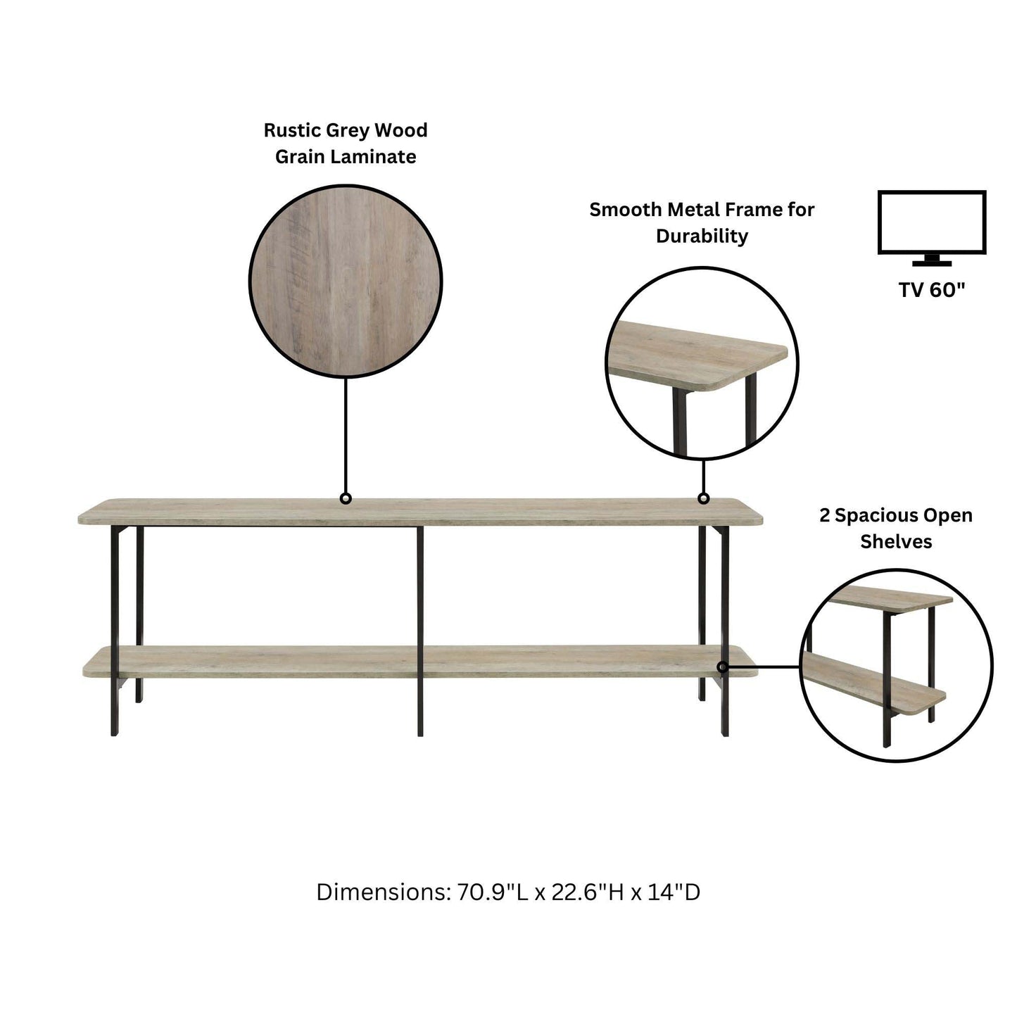 Celine Side Table Console in Grey - Ornate Home