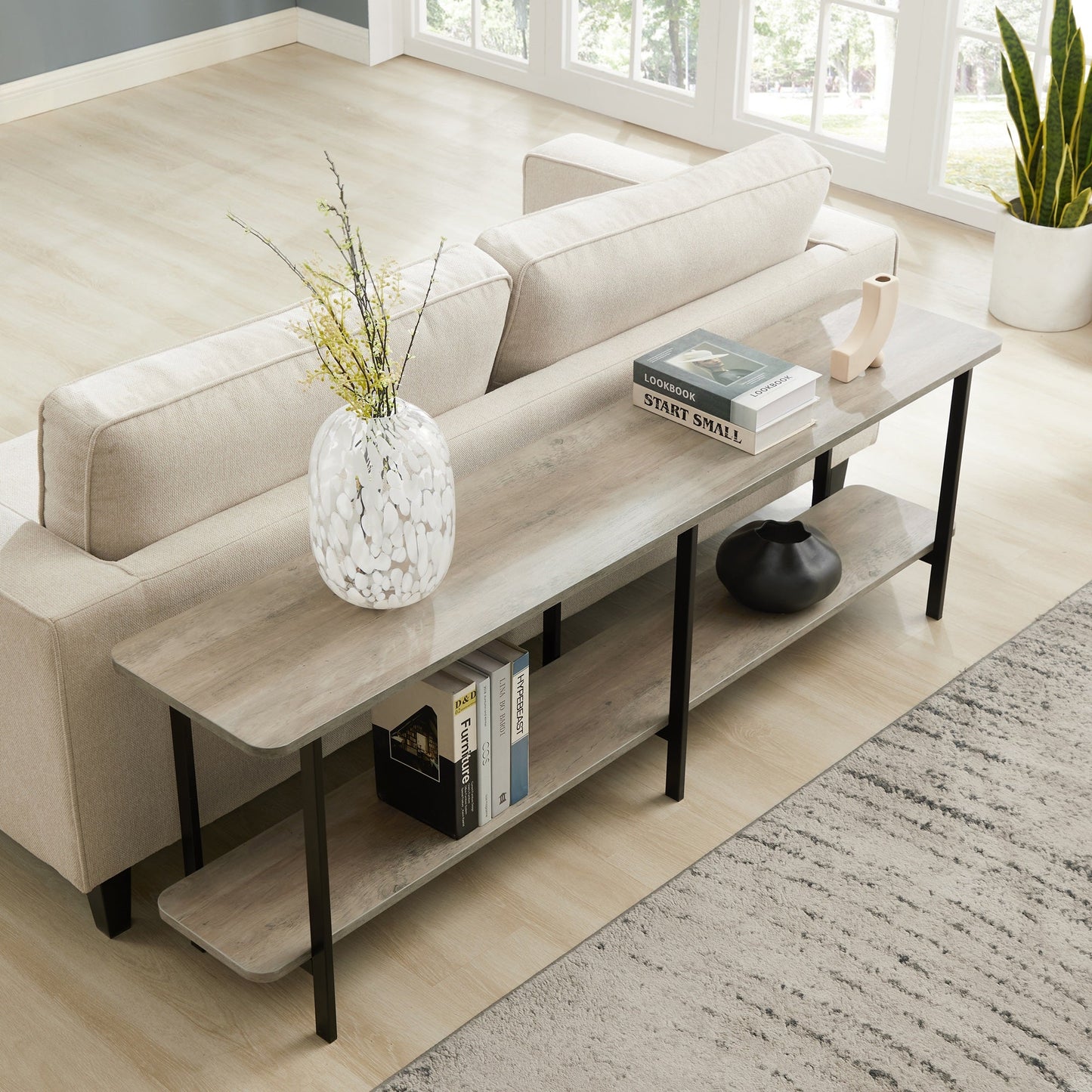 Celine Side Table Console in Grey - Ornate Home