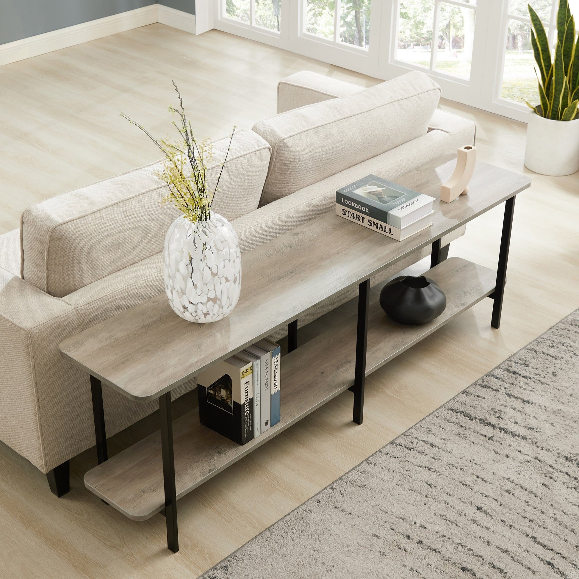 Celine Side Table Console in Grey - Ornate Home