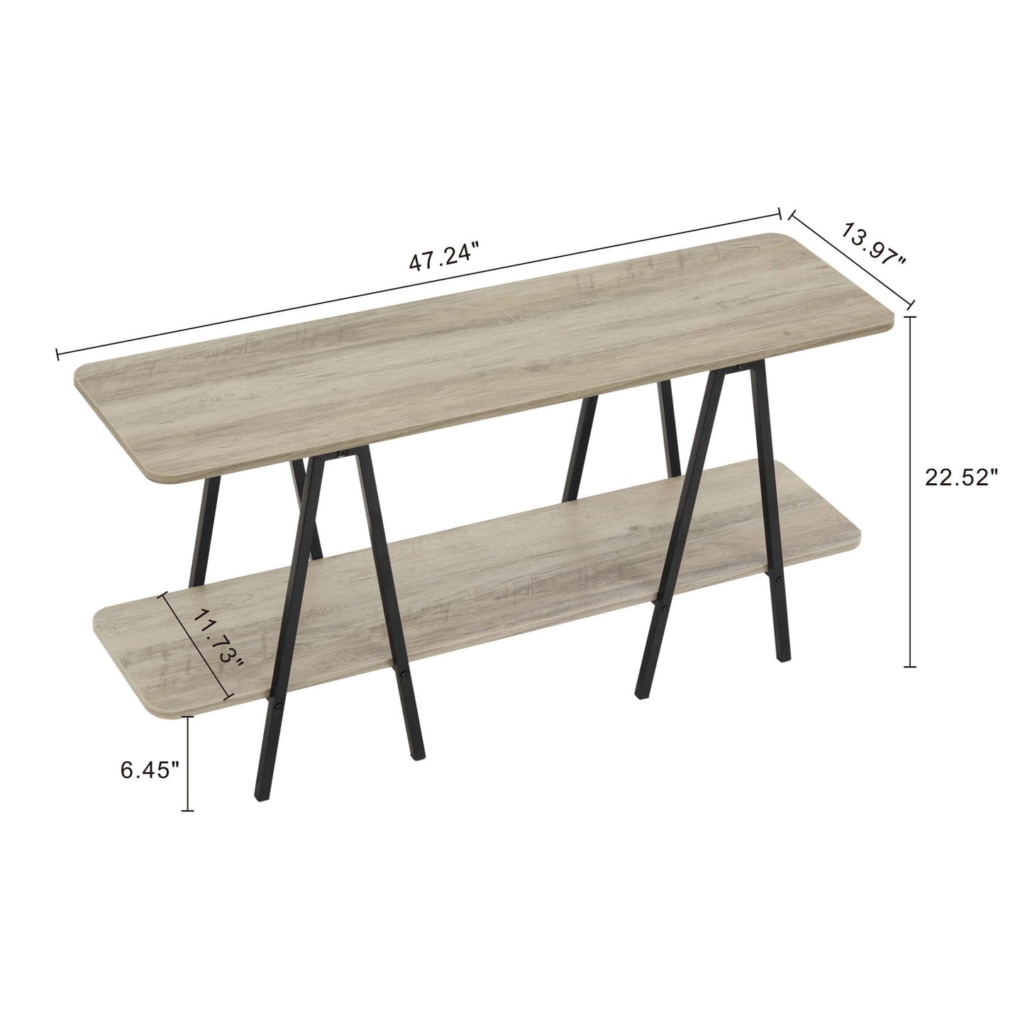 Celine Side Table Console in Rustic Grey - Ornate Home