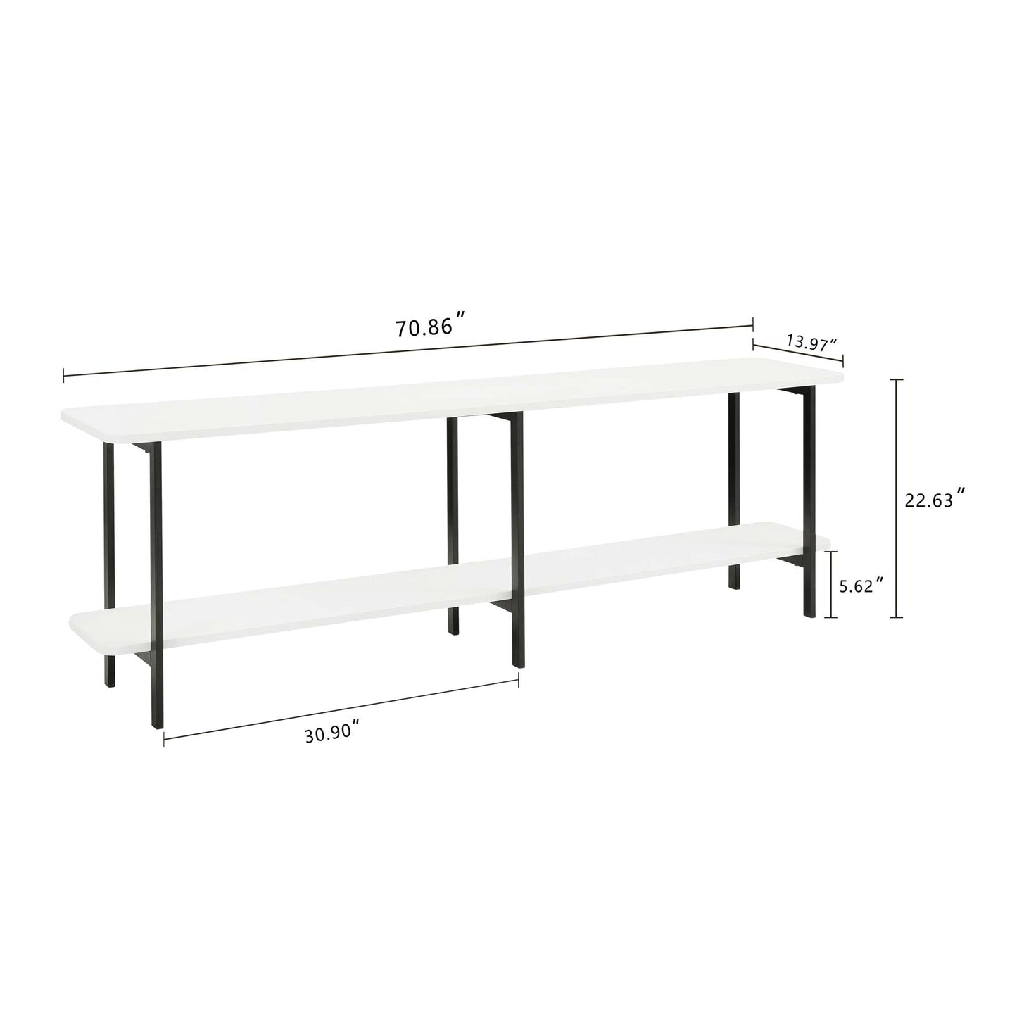 Celine Side Table Console in White - Ornate Home