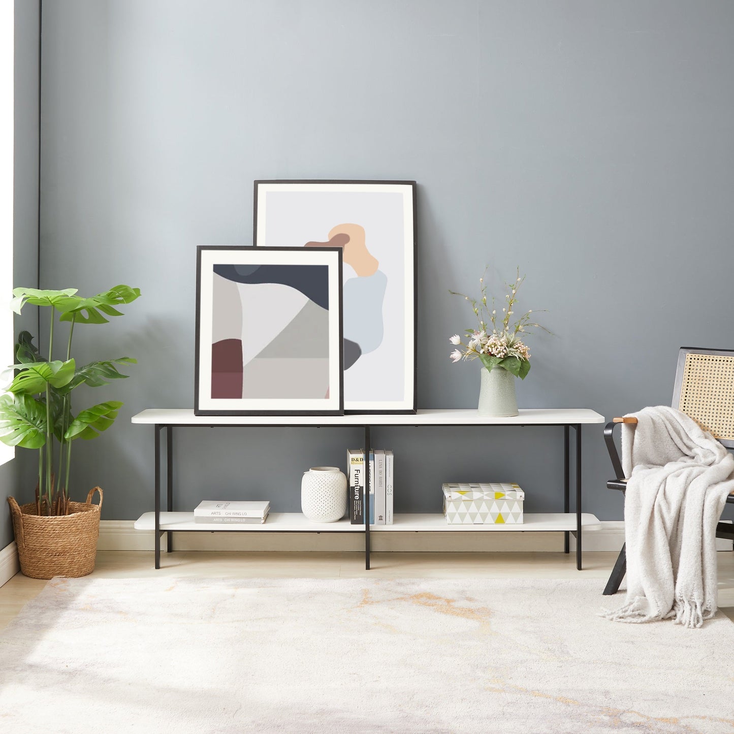 Celine Side Table Console in White - Ornate Home