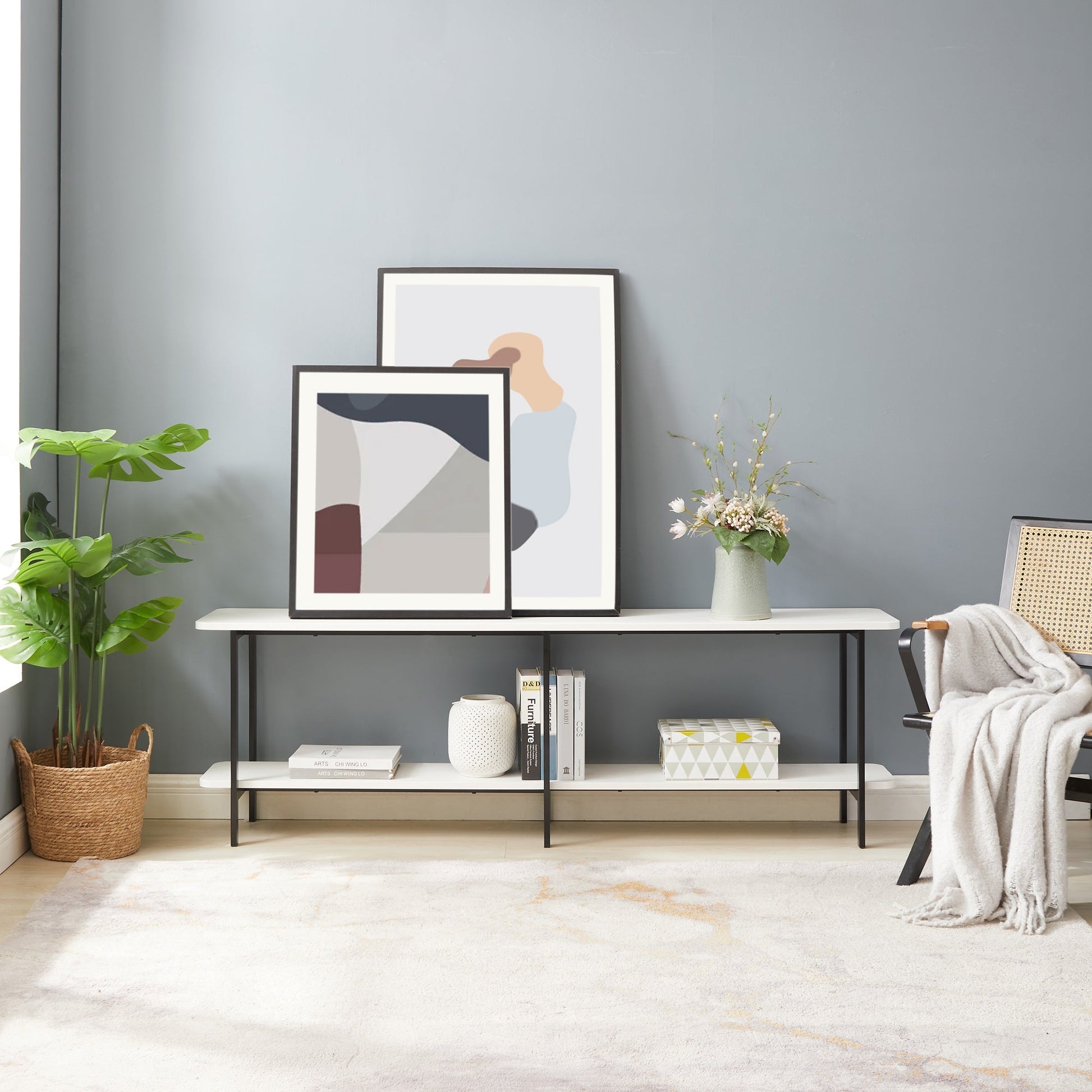 Celine Side Table Console in White - Ornate Home