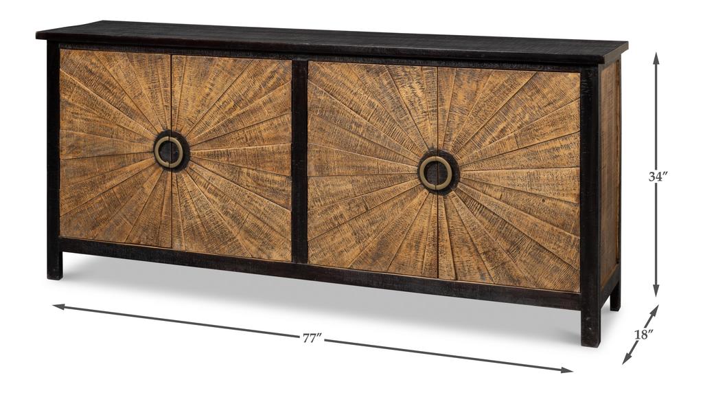 Centrum Brown Four Door Sideboard - Ornate Home
