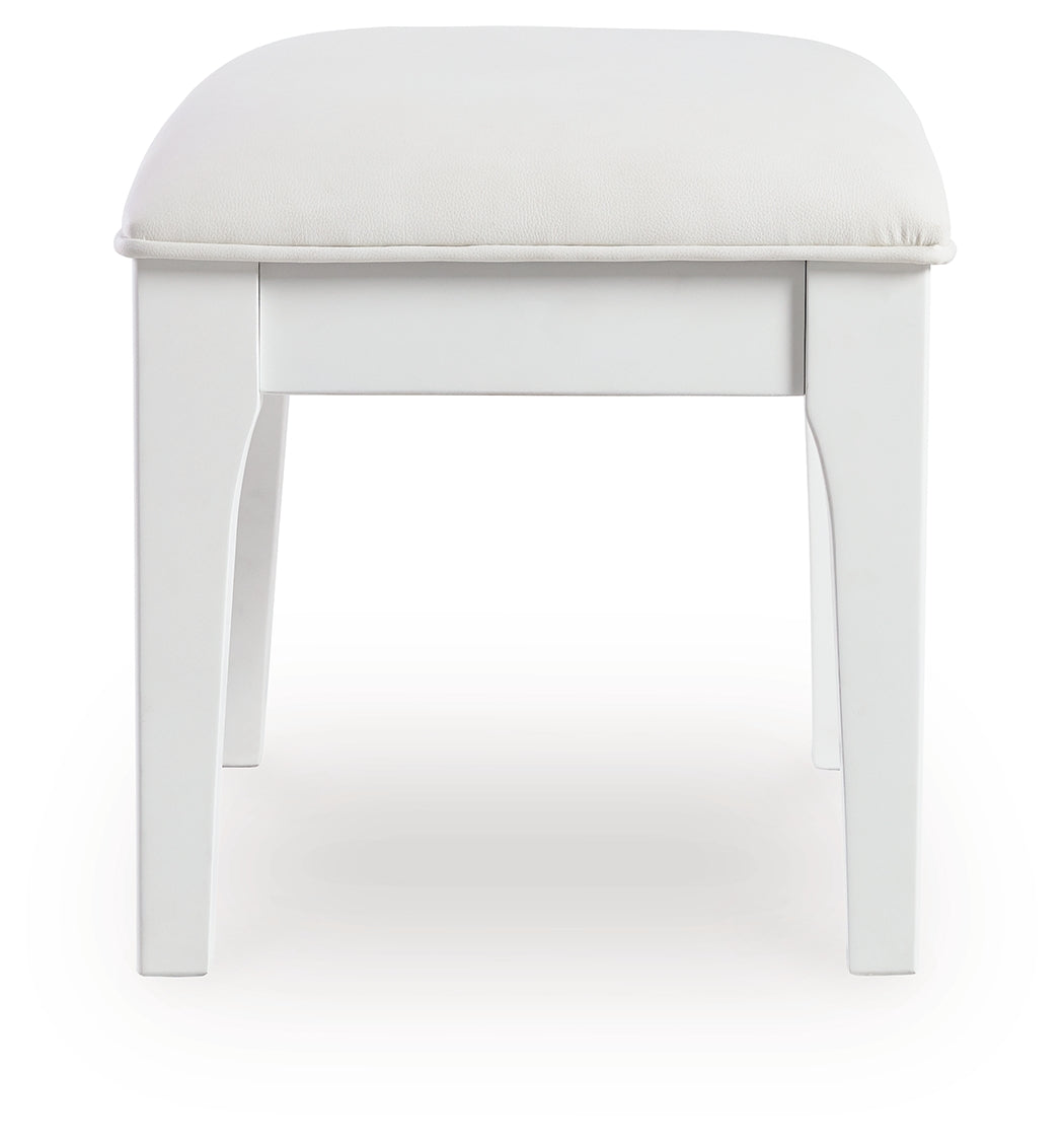 Chalanna White Vanity Stool- Viva Furn