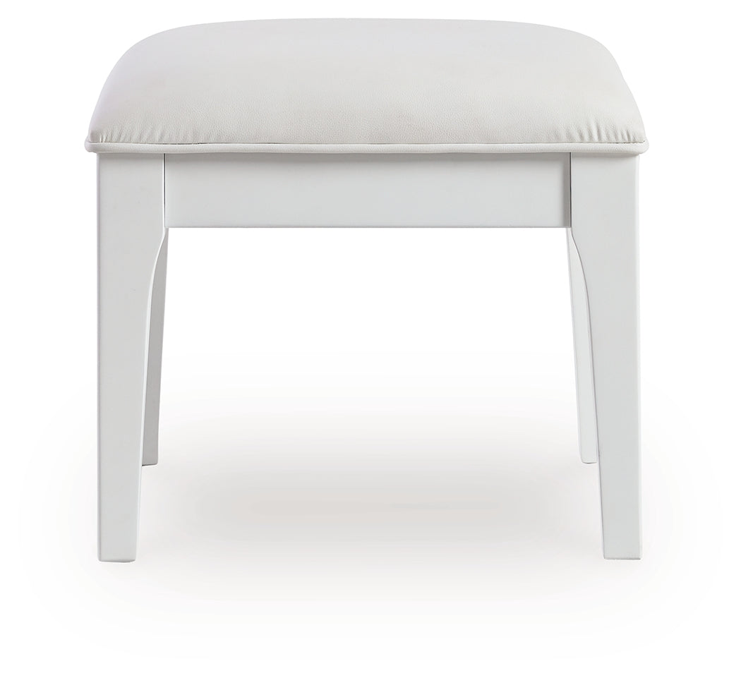 Chalanna White Vanity Stool- Viva Furn