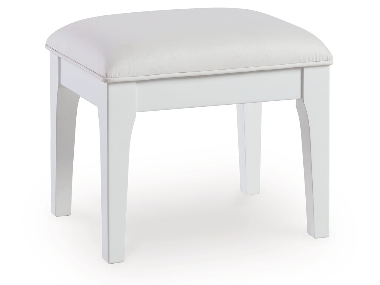 Chalanna White Vanity Stool- Viva Furn