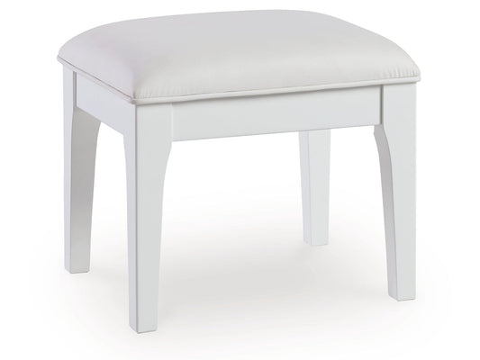 Chalanna White Vanity Stool- Viva Furn