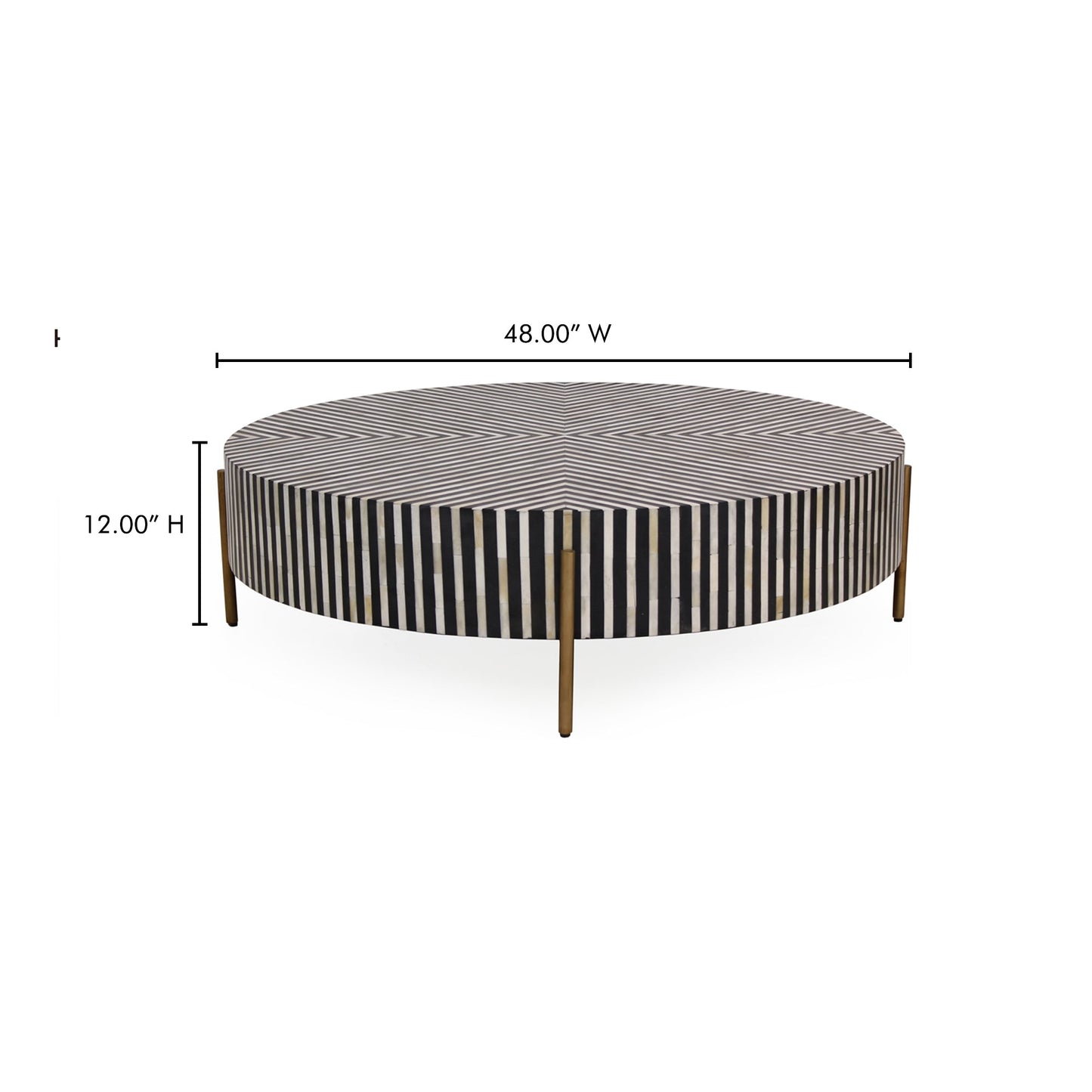 Chameau Black/White Large Coffee Table - Ornate Home