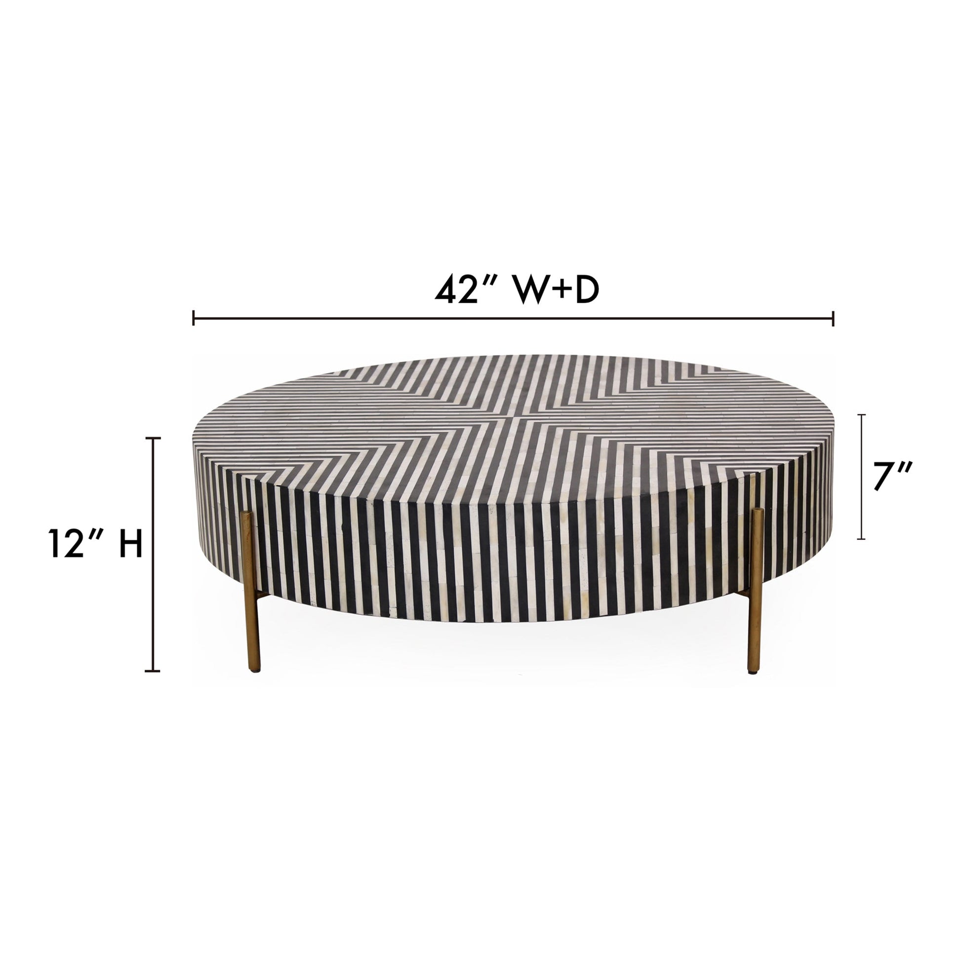 Chameau Black/White Medium Coffee Table - Ornate Home