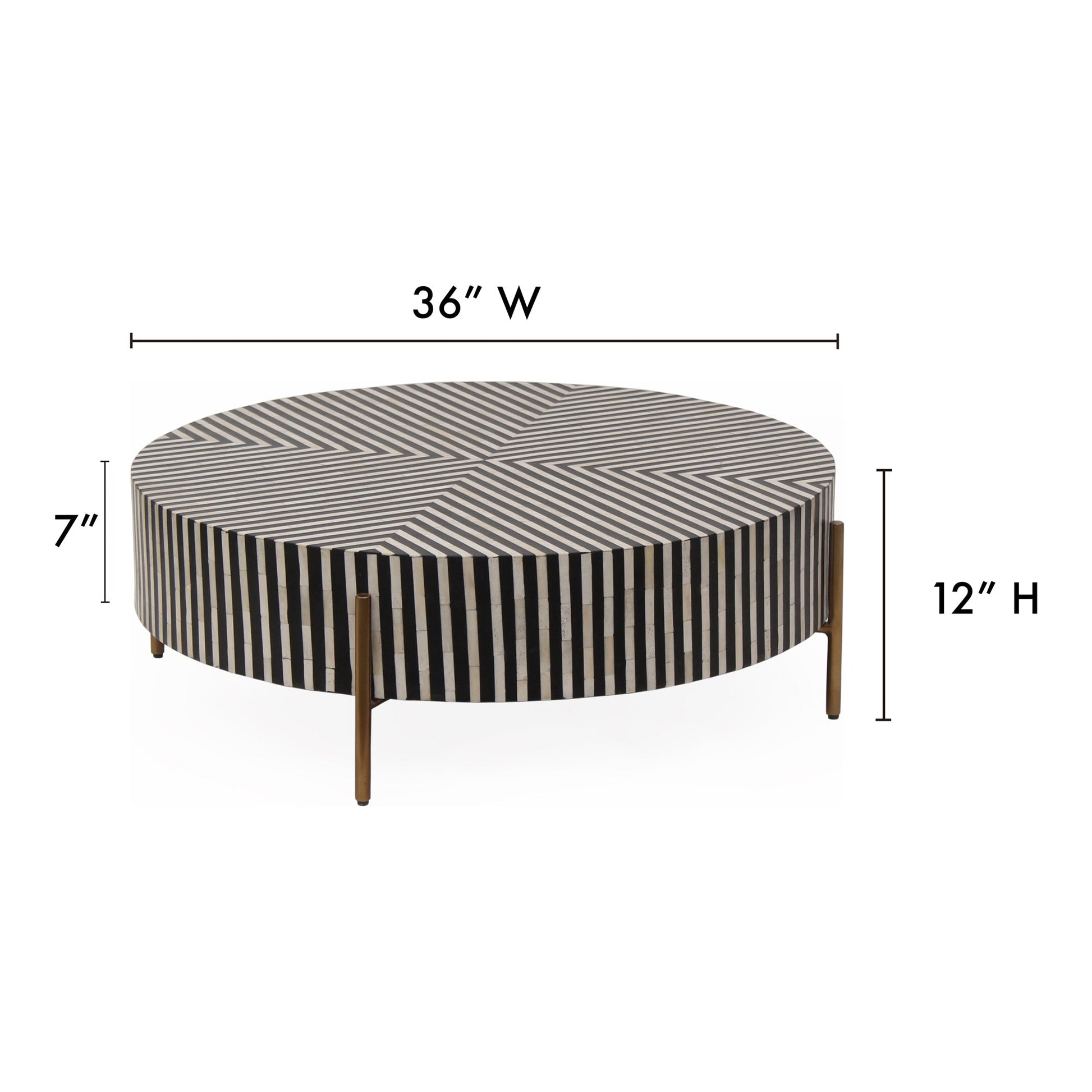 Chameau Black/White Small Coffee Table - Ornate Home