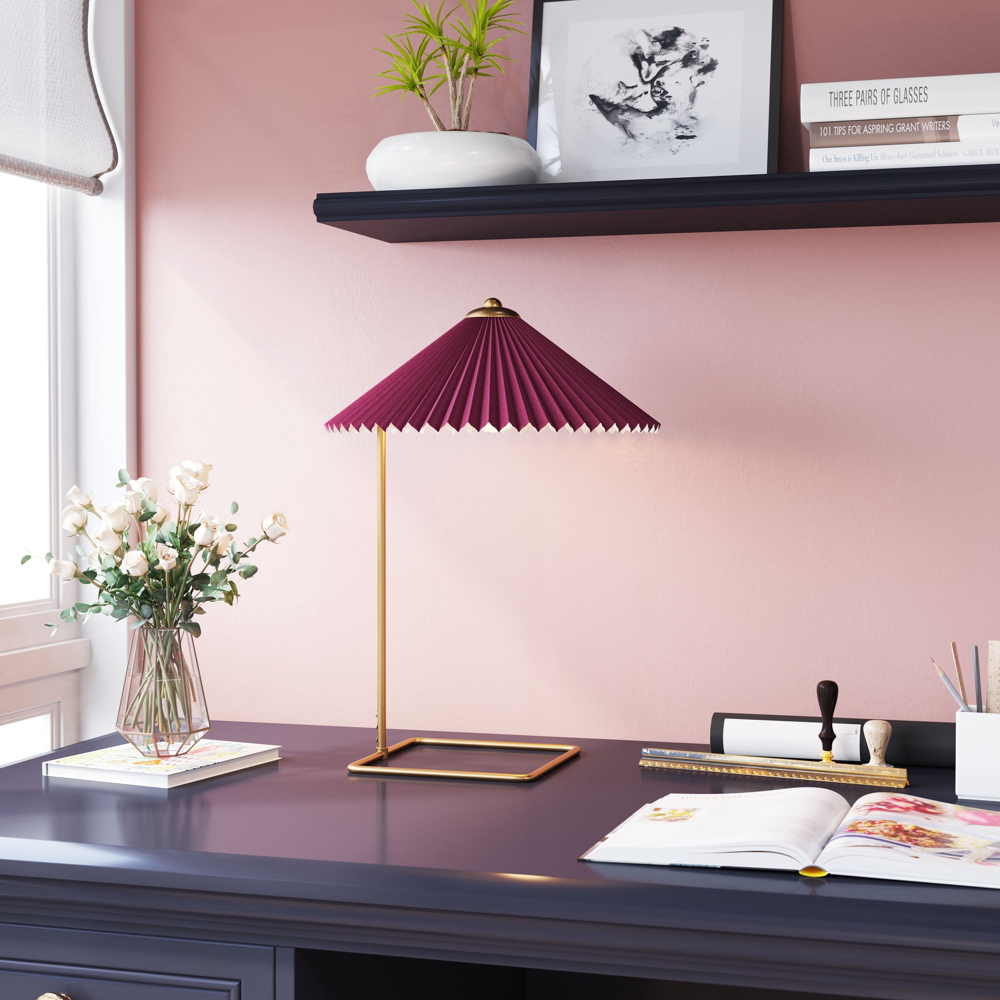 Charo Red & Gold Table Lamp - Ornate Home