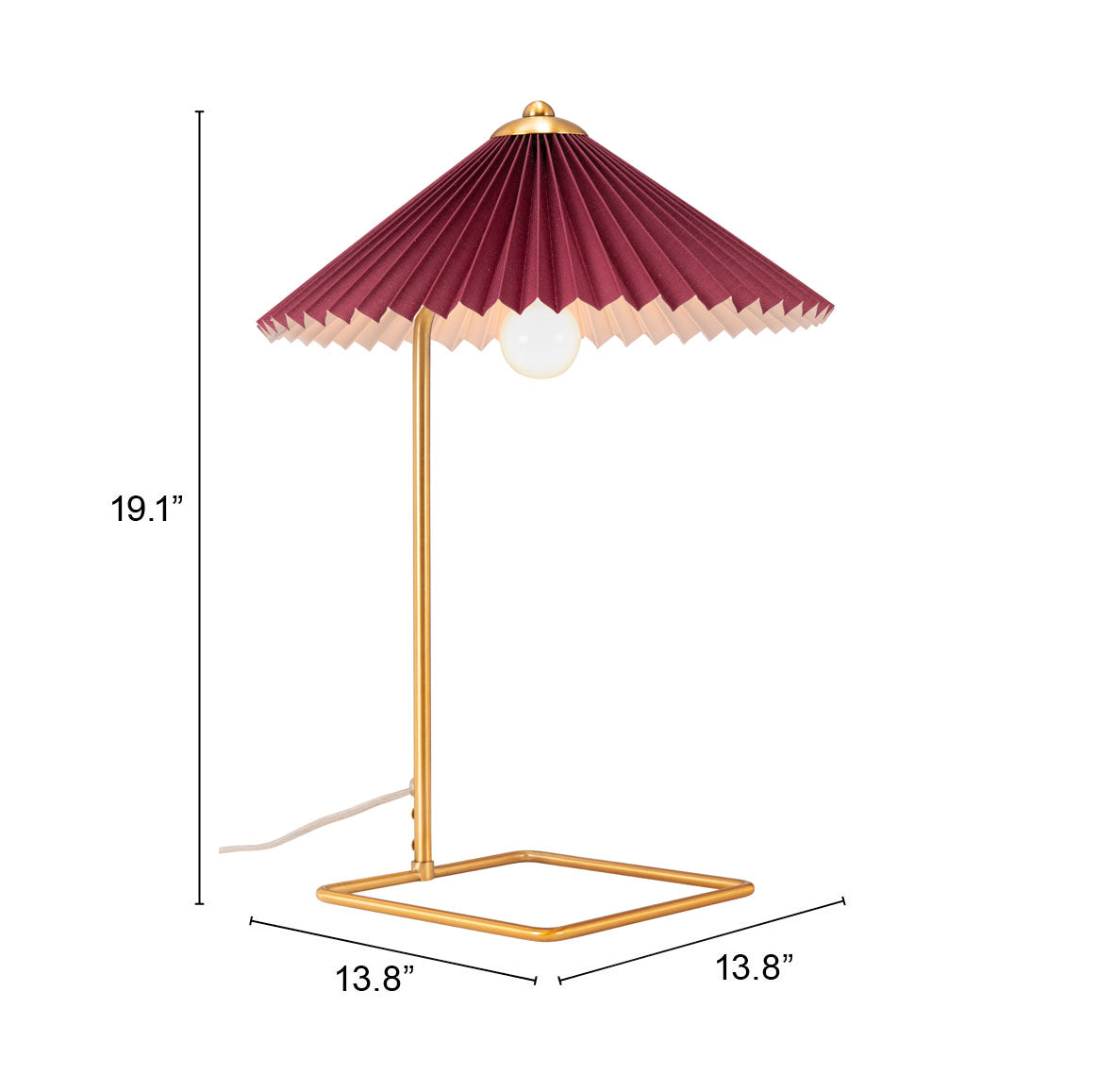 Charo Red & Gold Table Lamp - Ornate Home