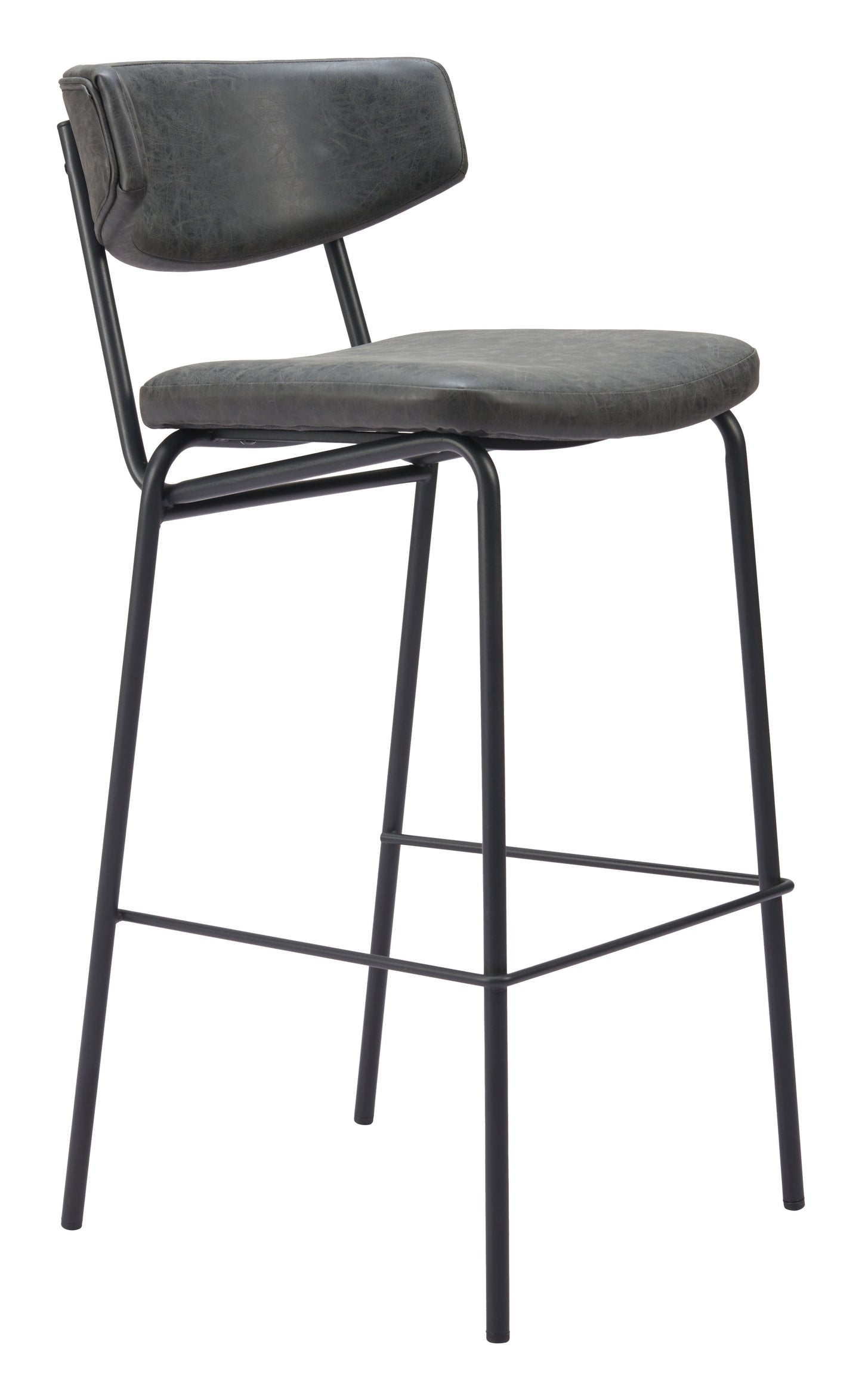 Charon Vintage Black Barstool (Set of 2) - Ornate Home